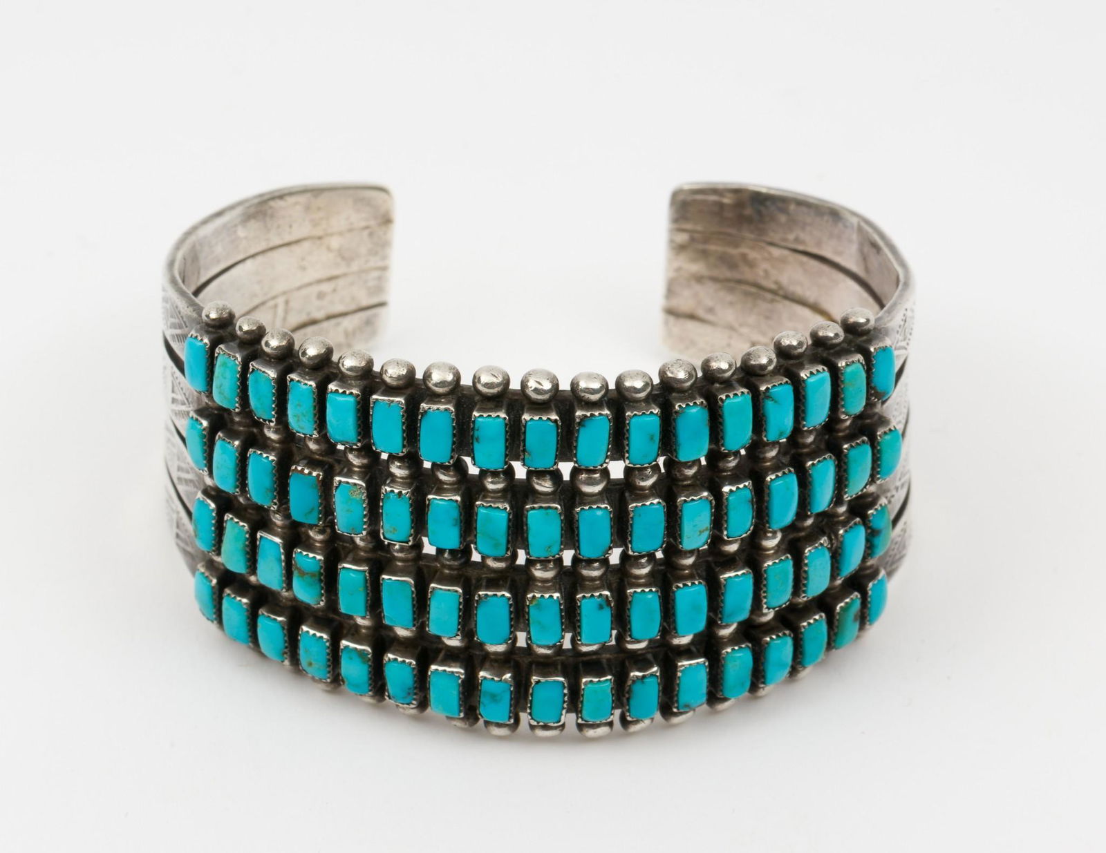 Navajo Silver & Turquoise Cuff Bracelet (1 of 2)
