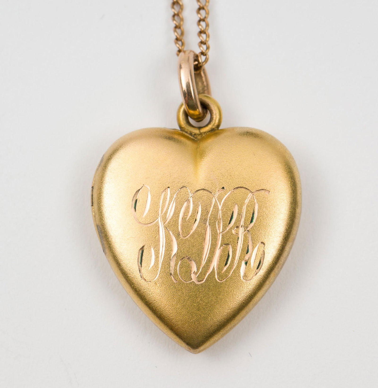 14K Heart Locket on 10K Chain (1 of 4)