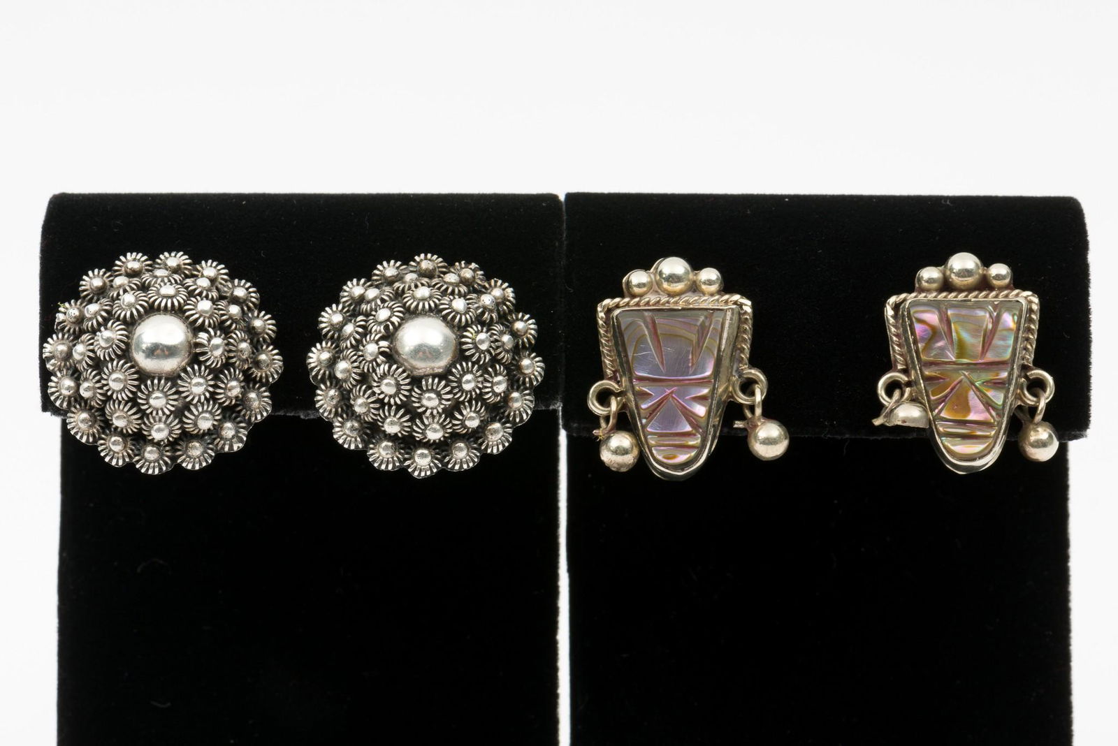 2 Pairs of Mexican Sterling Earrings (1 of 7)