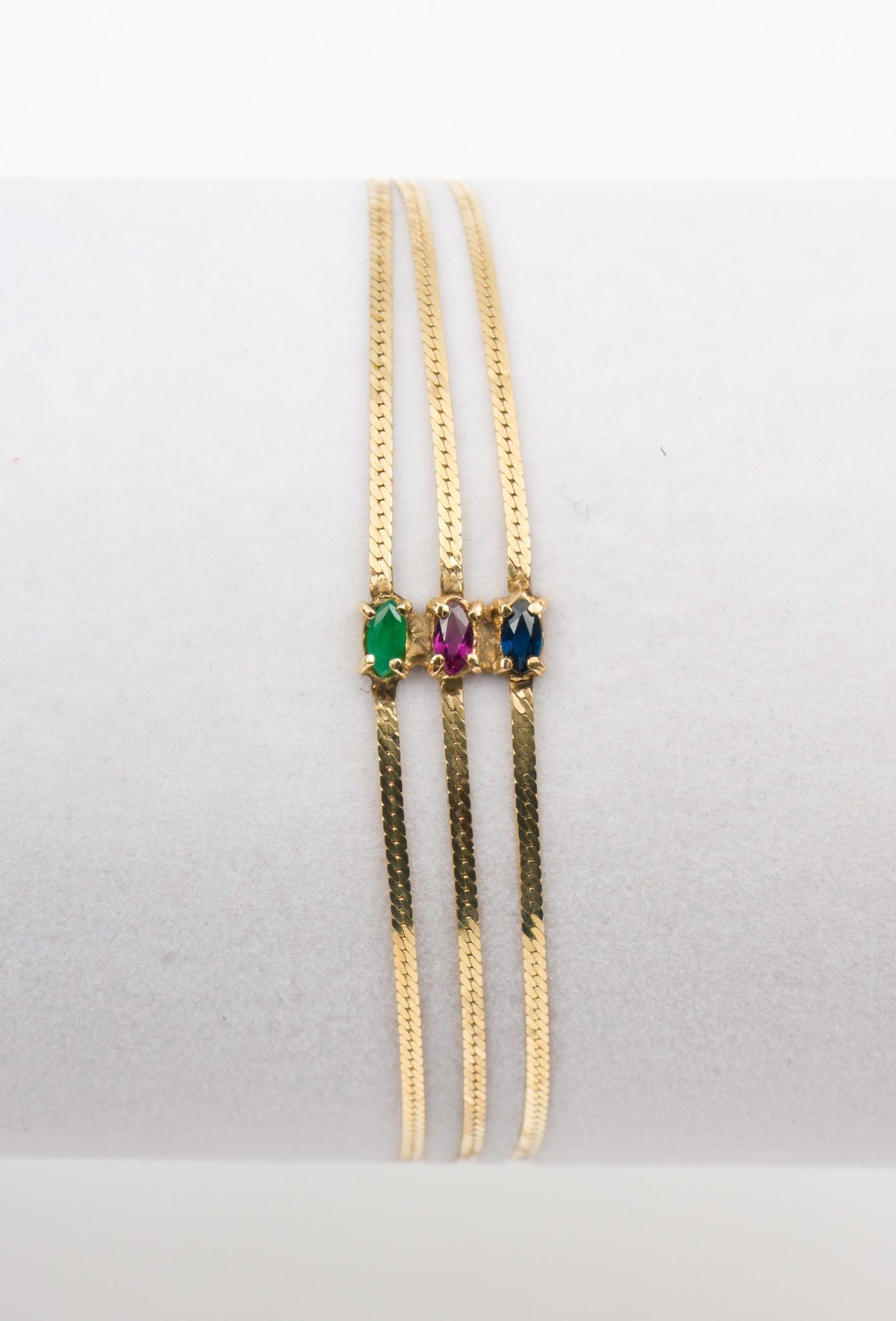 14K Gold & Gemstone Bracelet (1 of 5)