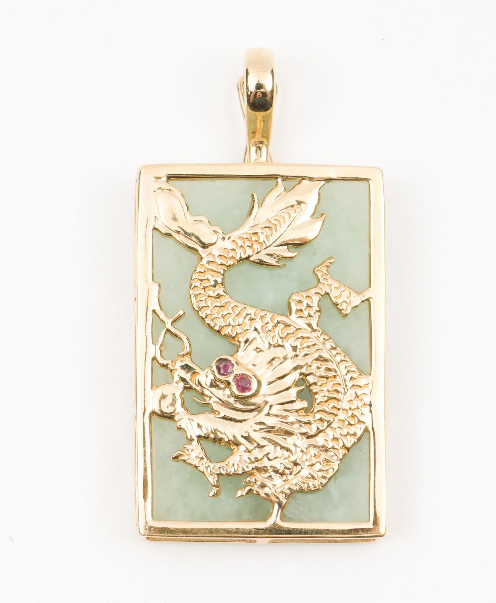 14K Jade Dragon Pendant (1 of 3)