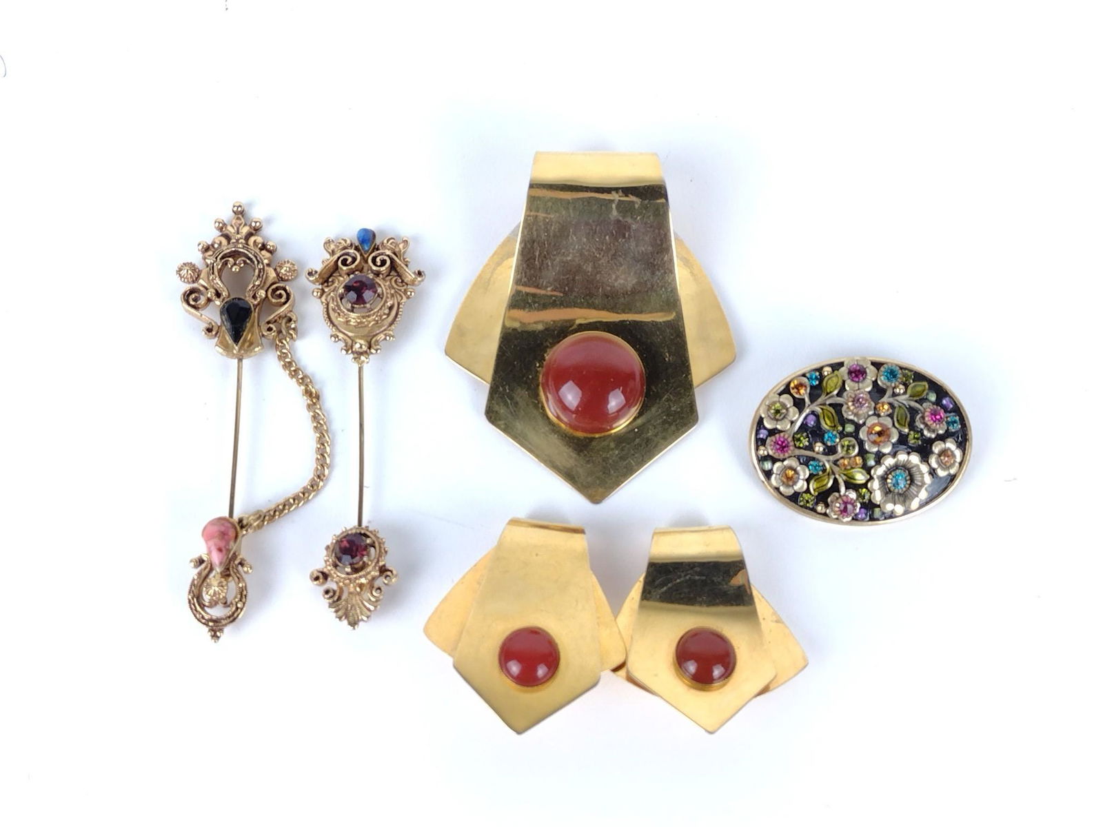 6 Pcs Signed Costume Jewelry Incl Florenza (1 of 7)