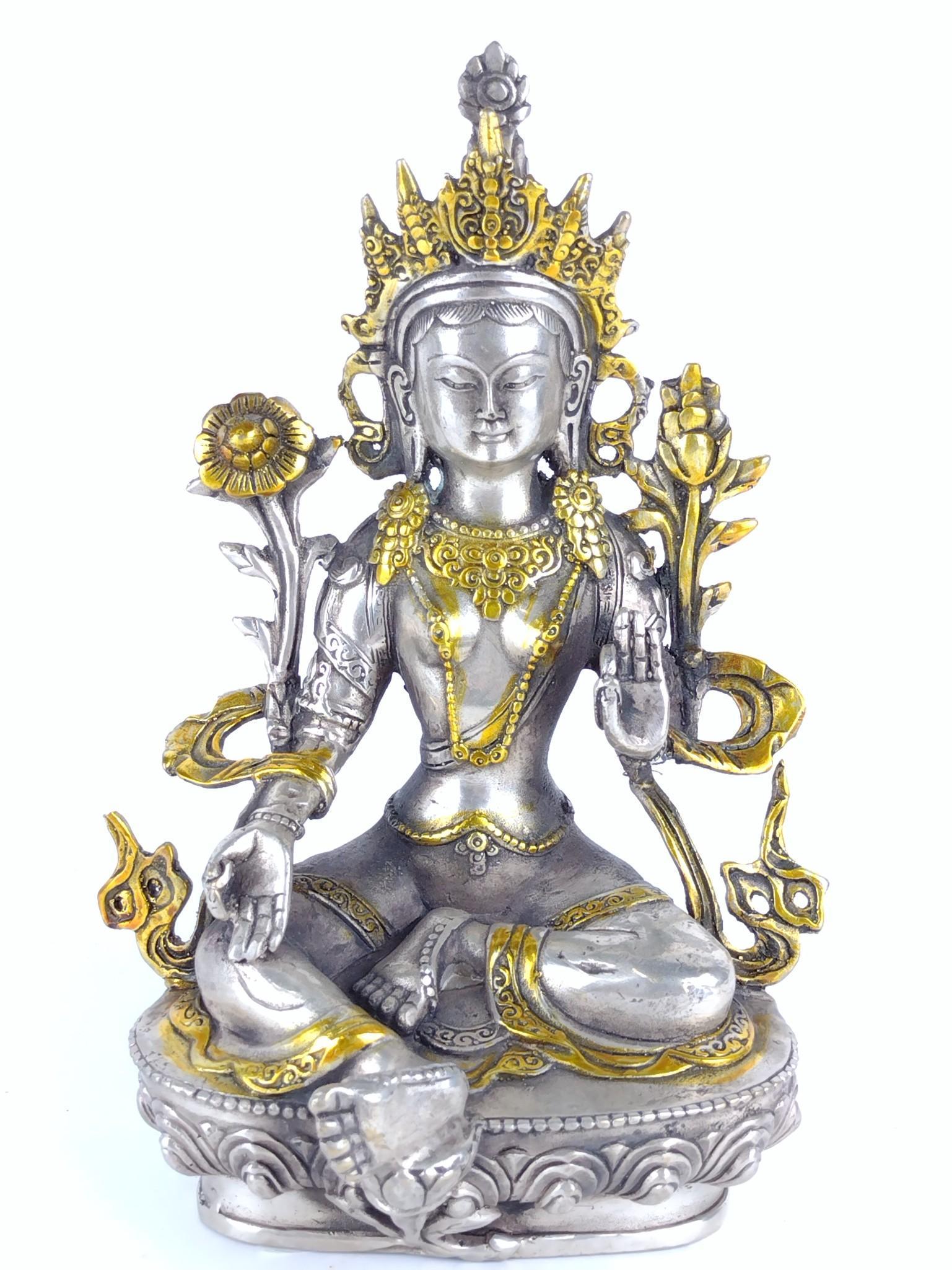 Tibetan Silver Goddess Figurine (1 of 4)