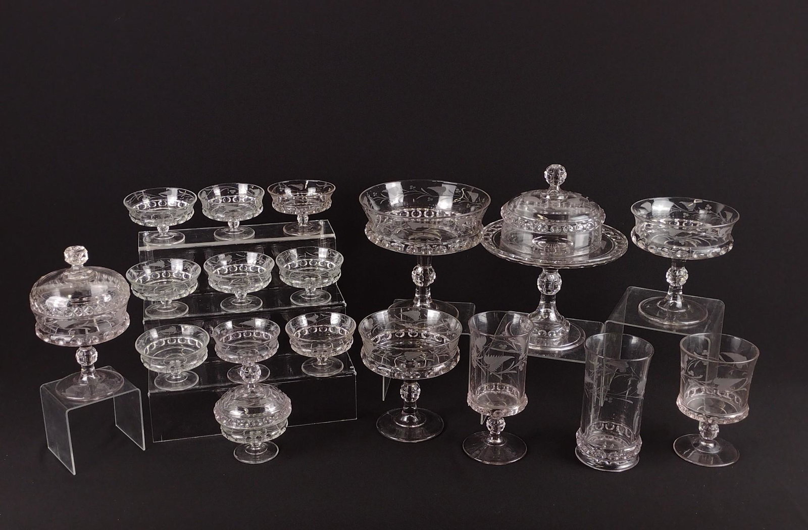 18 Pcs Dakota Early American Pattern Glass (1 of 6)