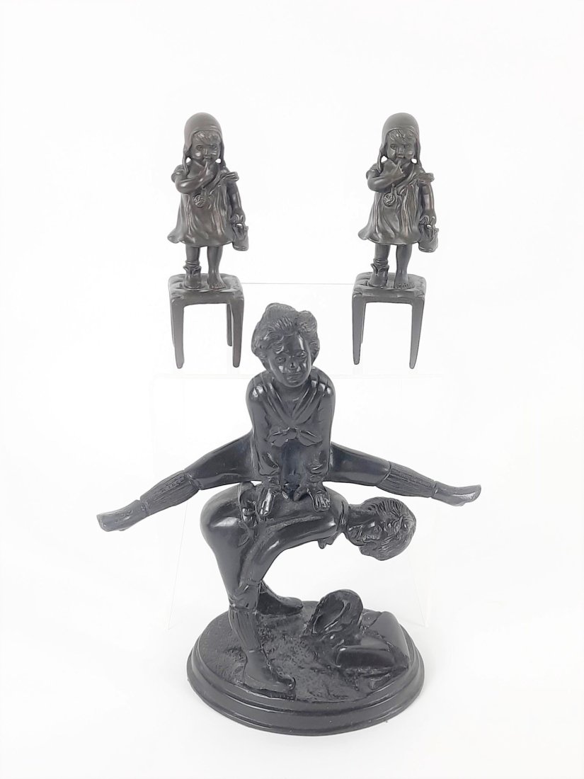 3 Bronze Sculptures incl Juan Carla Girl with Boot (1 of 5)