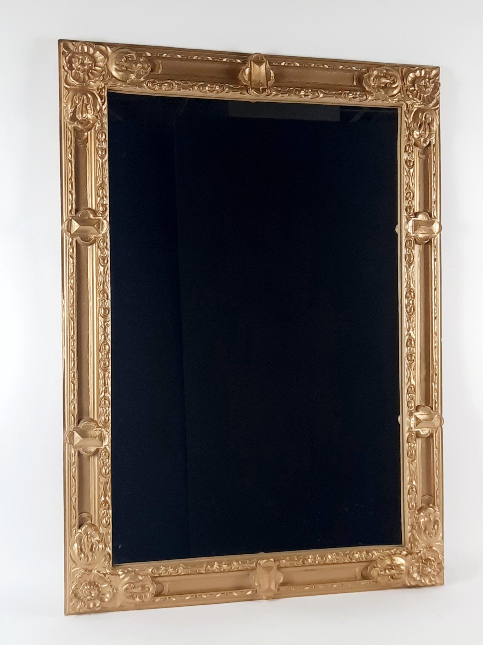 Gilt Wall Mirror: Overall with frame 42-1/2" high x 32-1/2" wide. LR IMPORTANT: Before bidding, please read the terms and conditions. When you registered for the auction you agreed to these terms and will be required t
