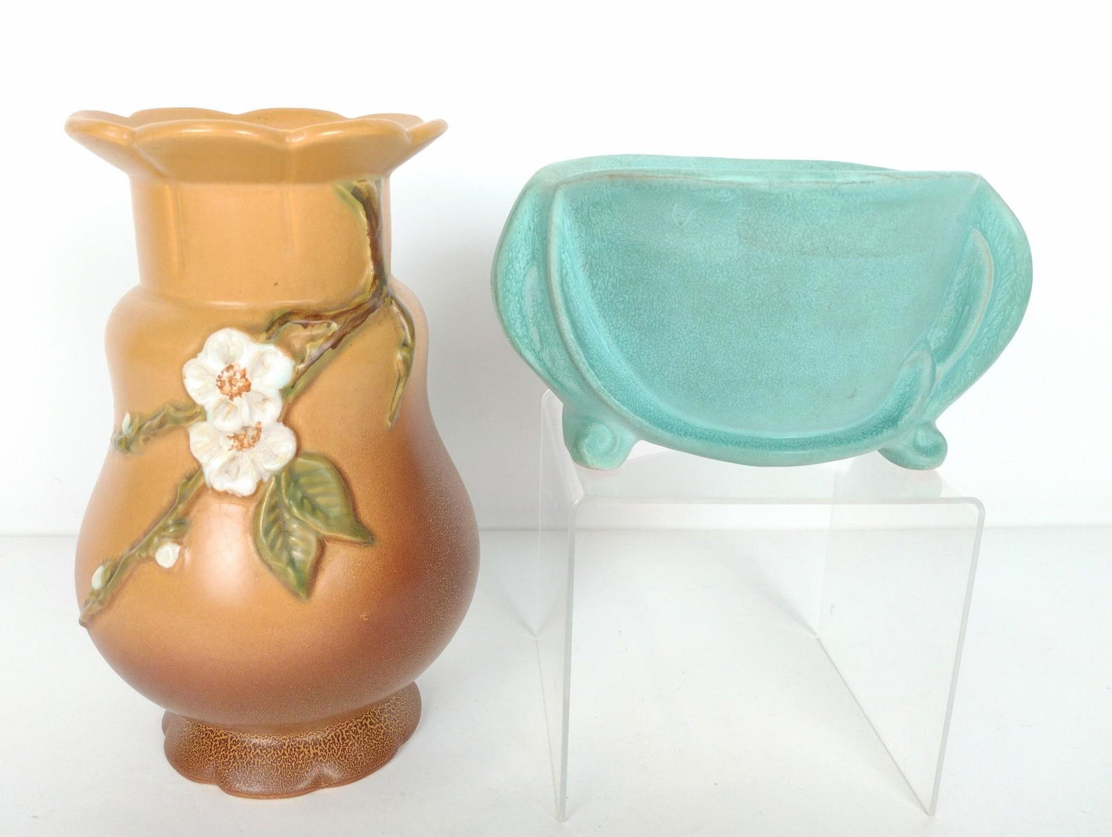 2 Weller Pottery Vases Incl Apple Blossom (1 of 4)