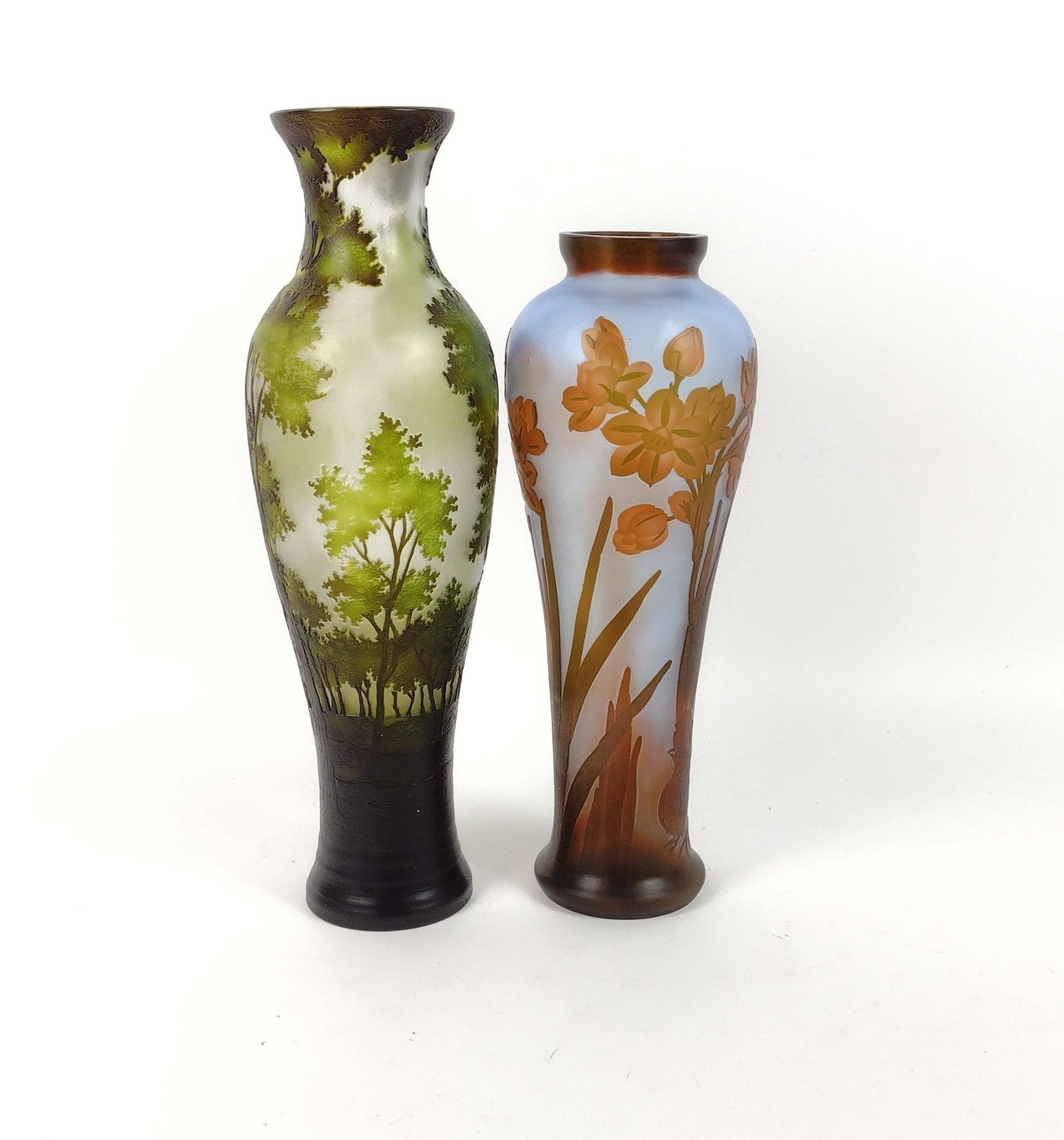 2 Glass Vases incl Galle Signed Vase (1 of 5)