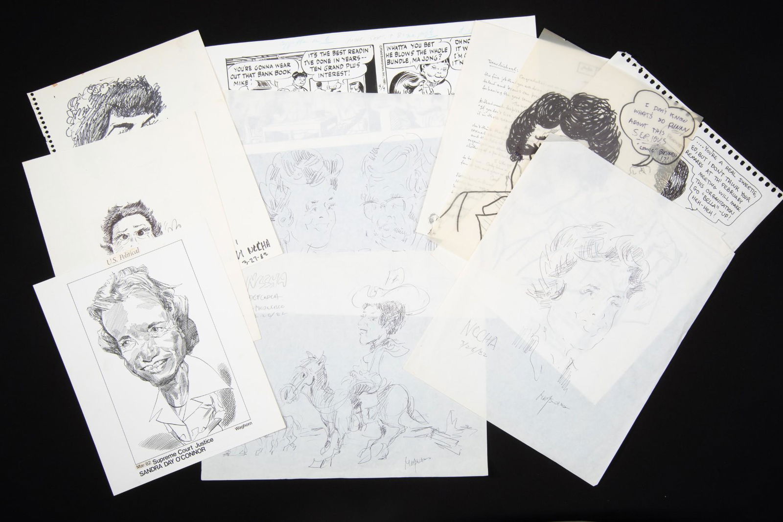 10 Editorial Cartoonist Drawings Incl Mick (1 of 7)