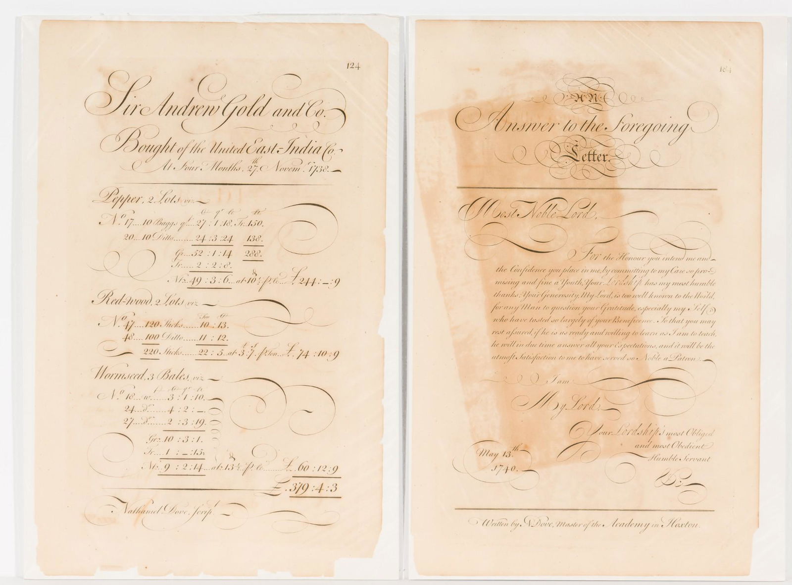 2 17th Century Documents Signed N. Dove (1 of 3)