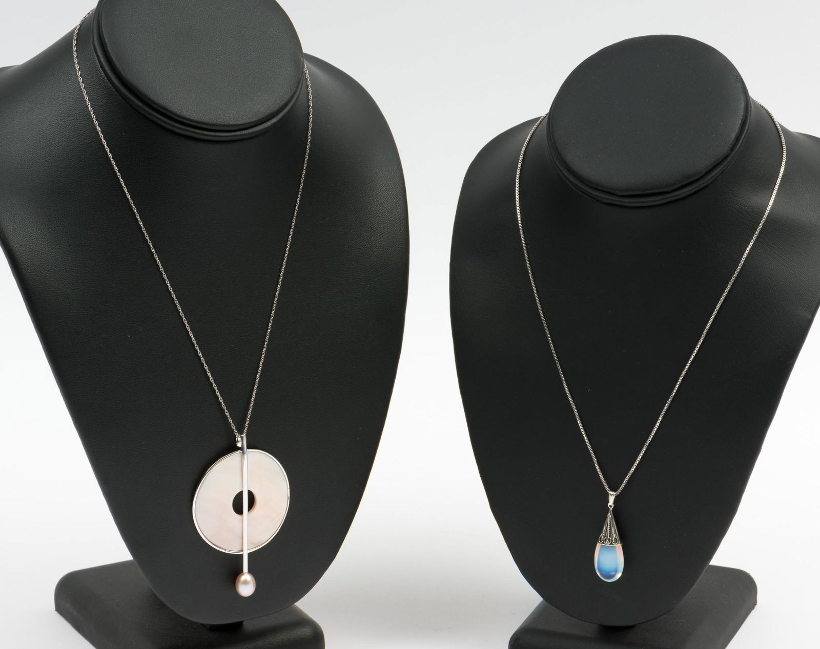 2 Sterling Necklaces Incl Mother of Pearl (1 of 7)