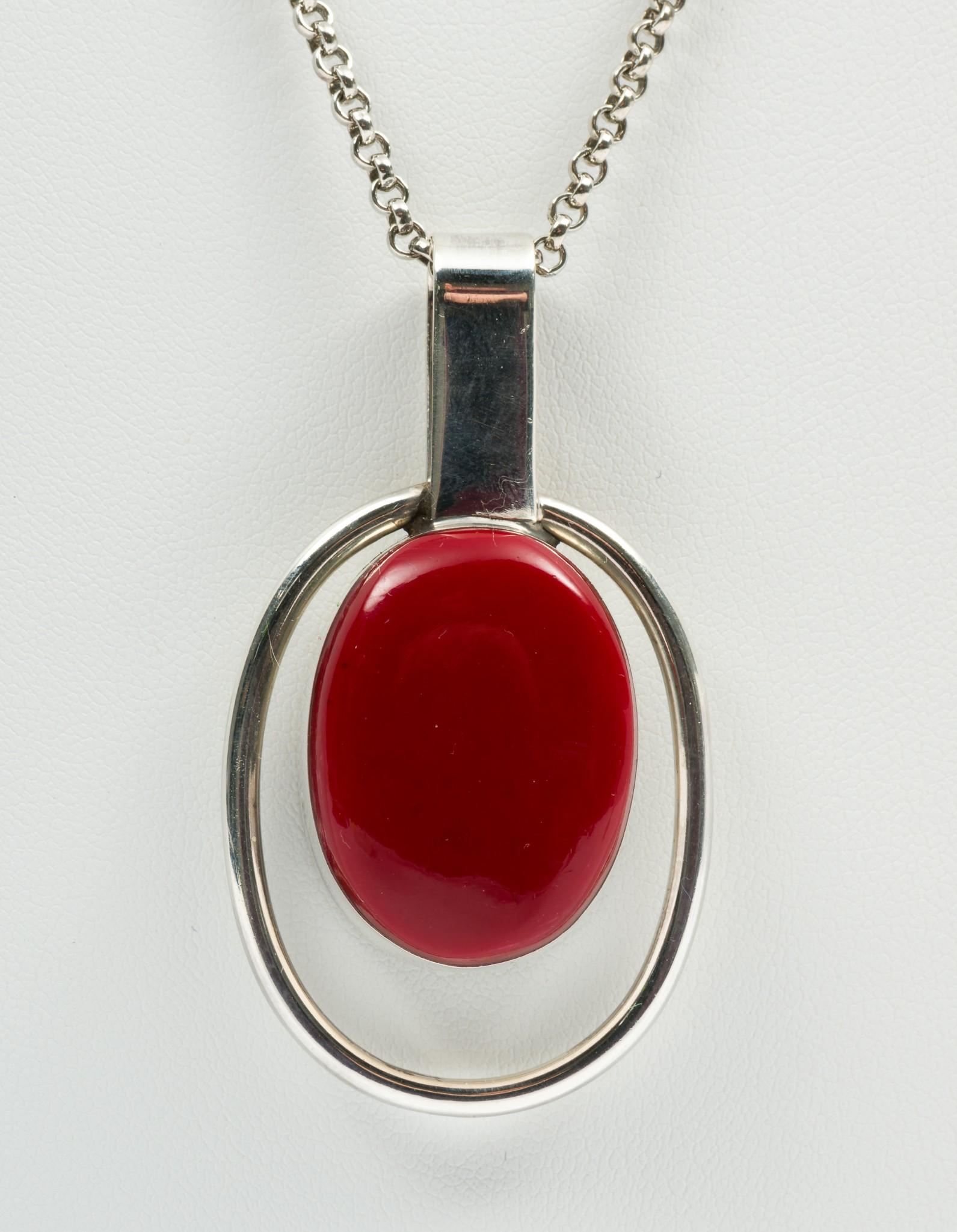 Coral and Mexican Silver Necklace (1 of 5)