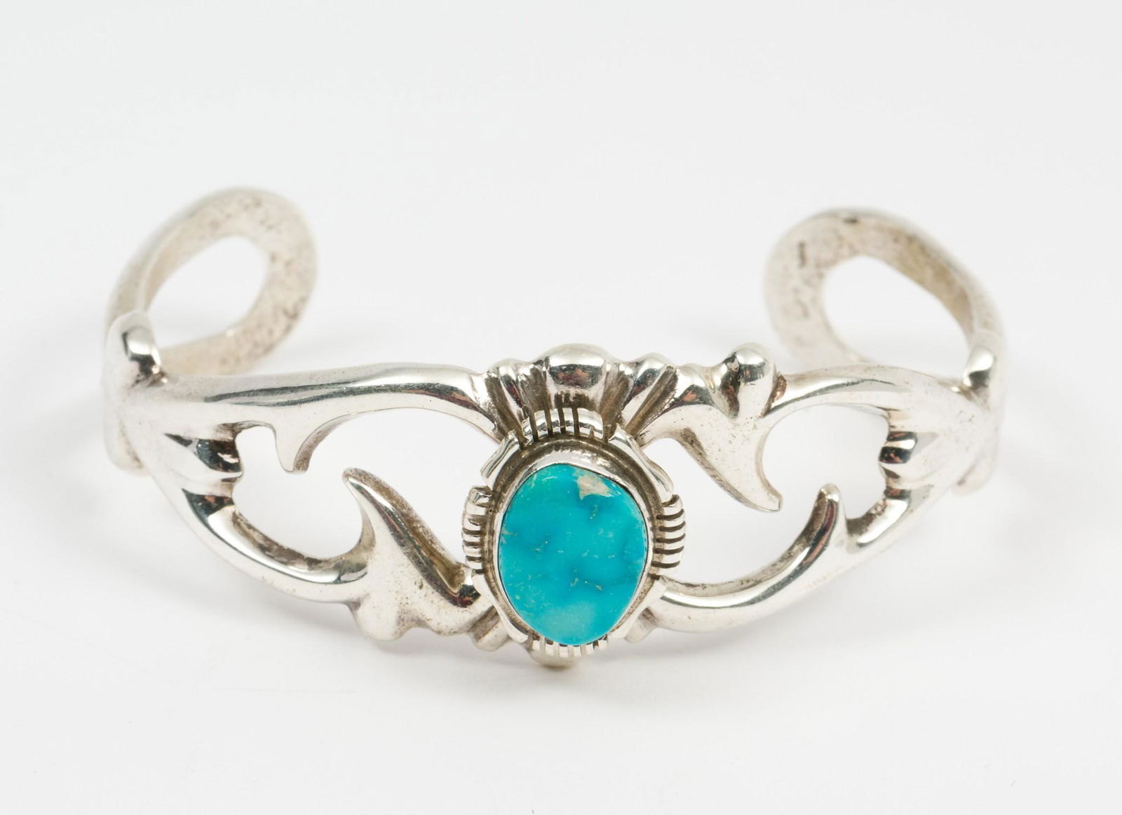 Francis Begay Turquoise & Sterling Cuff Bracelet (1 of 3)