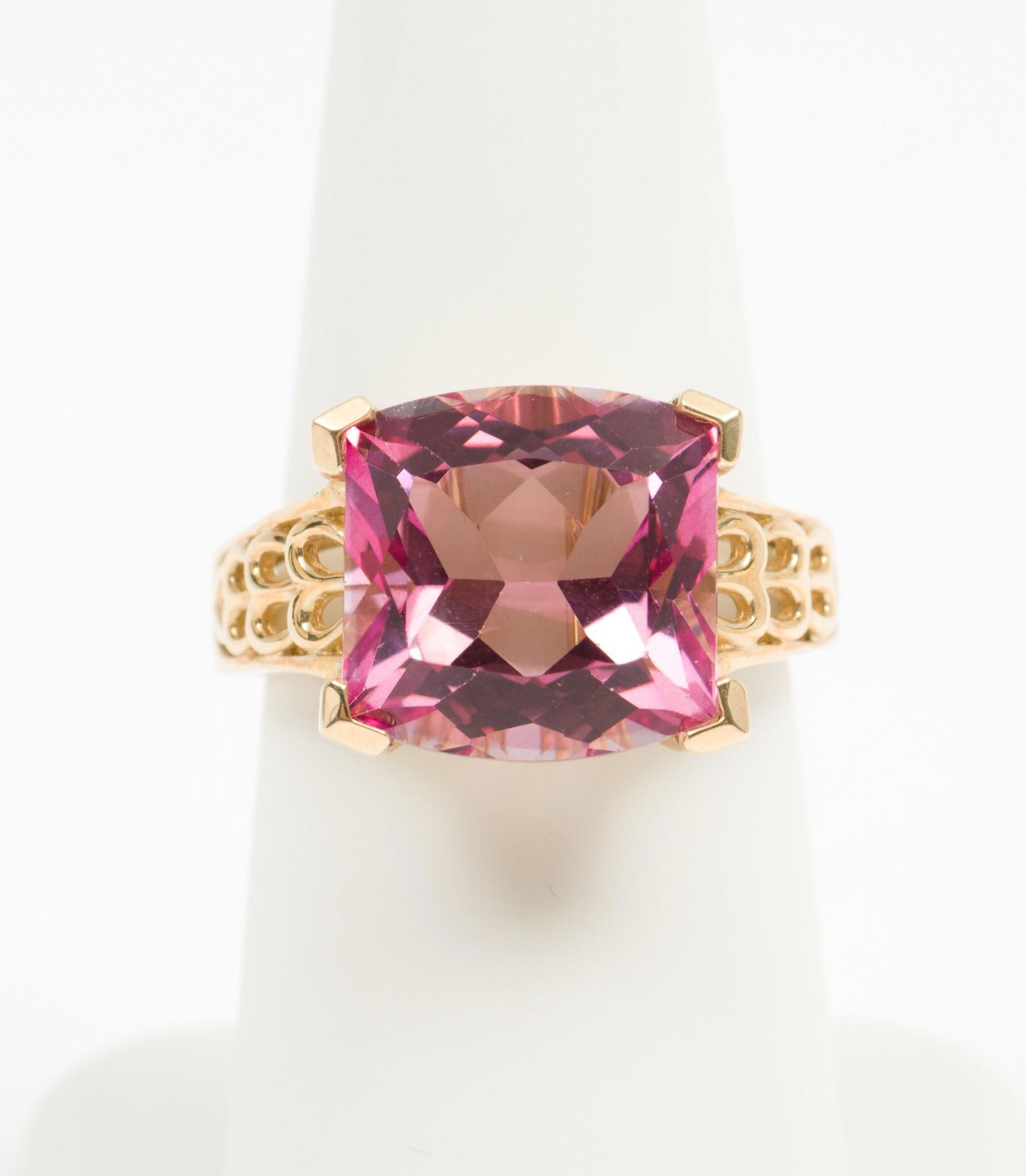 10K Gold & 8.57 Ct Pink Topaz Ring (1 of 3)