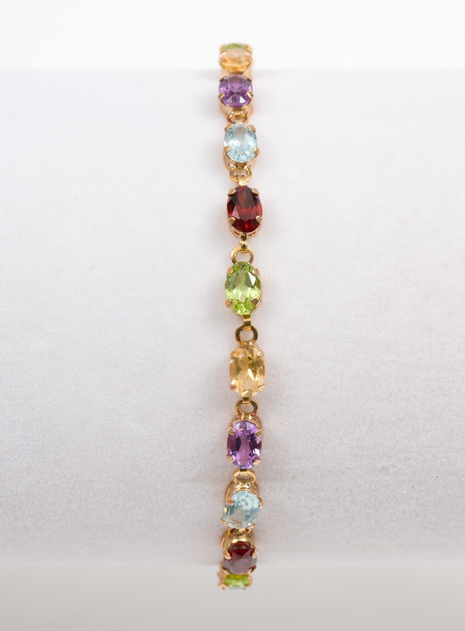 10K Gold & Gemstone Bracelet (1 of 4)