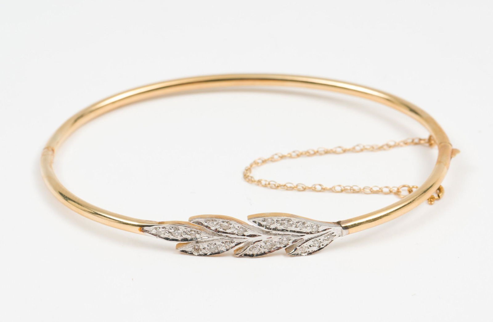 14K Gold & .18 CTW Diamond Bangle Bracelet (1 of 2)