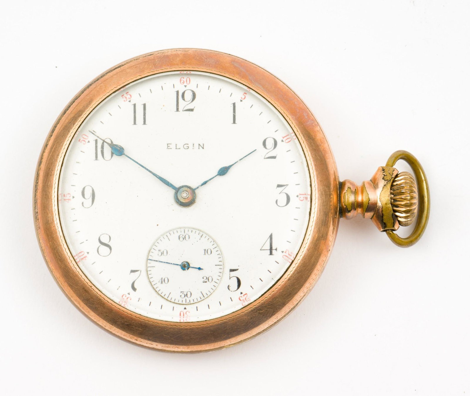 Elgin Open Face 7J Pocketwatch: Lever set. Subsidiary second hand. 18 size. Movement number 13,609,096 in Deuber warranted case number 7,162,477. Runs. MH. IMPORTANT: Before bidding, please read the terms and conditions. When you re