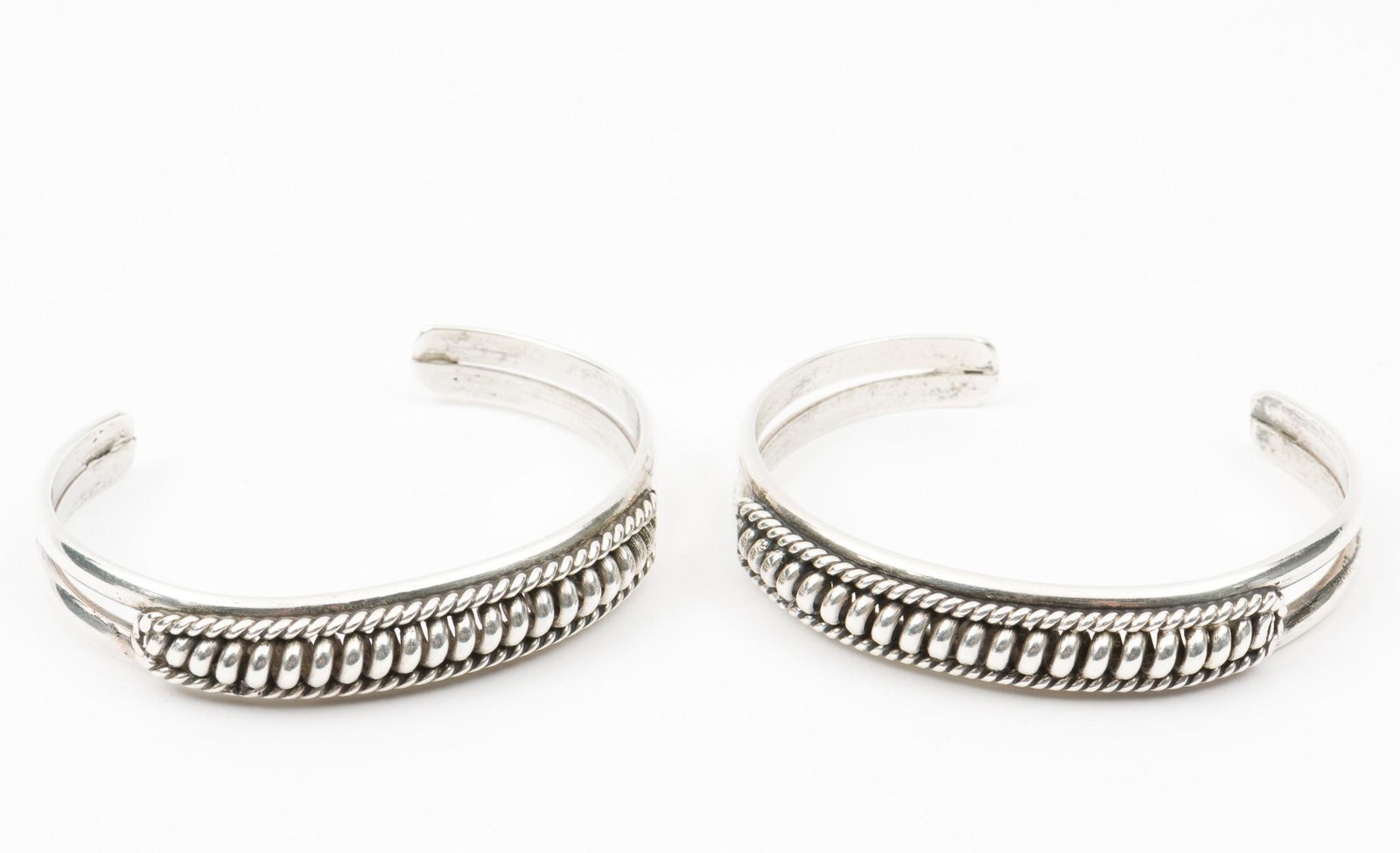 Pair of Navajo Silver Cuff Bracelets (1 of 3)