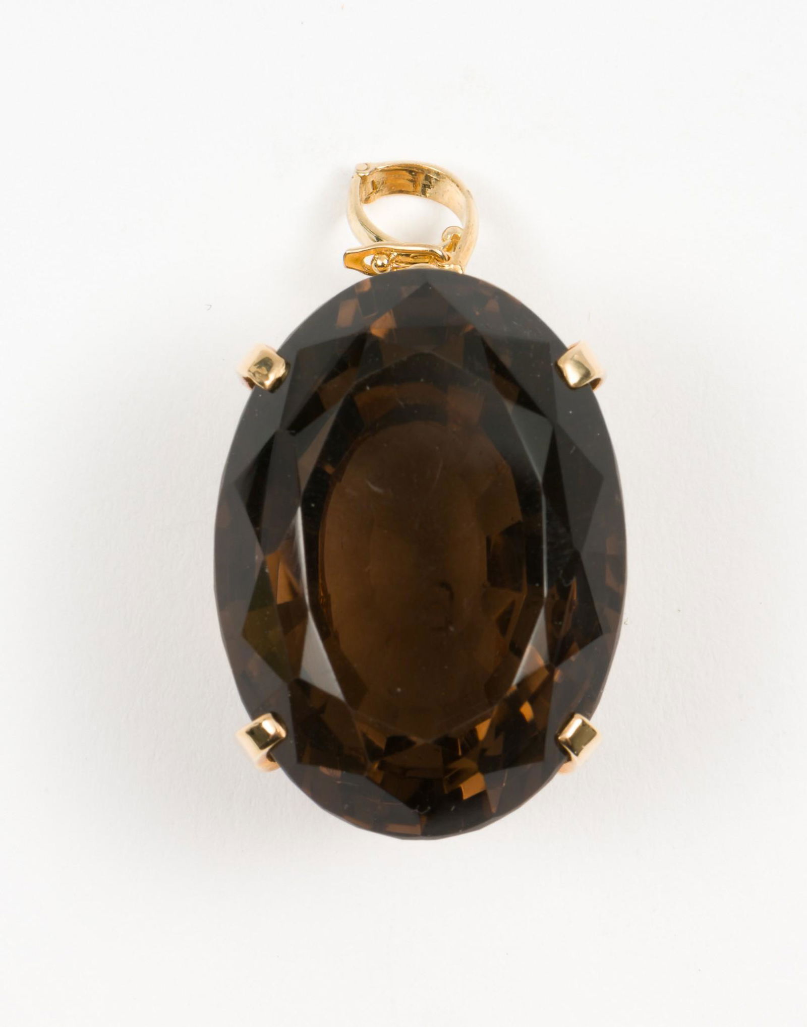 14K Gold & 68.39 Ct Smoky Quartz Pendant (1 of 2)