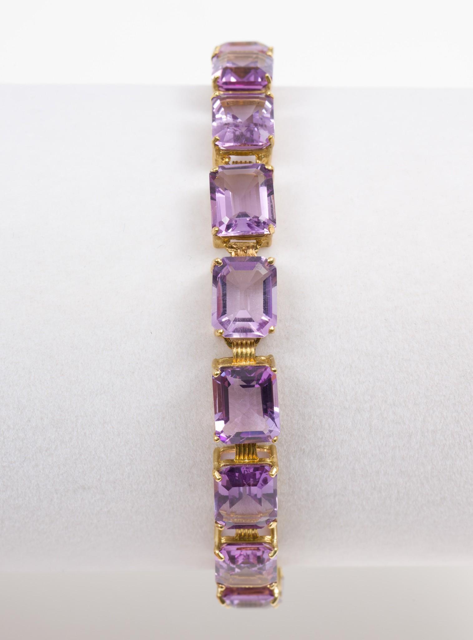 10K Gold & Amethyst Bracelet (1 of 4)