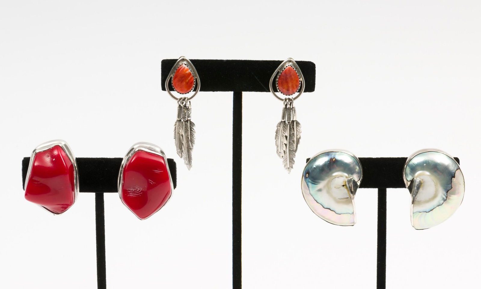 3 Prs Sterling Clip On Earrings (1 of 10)