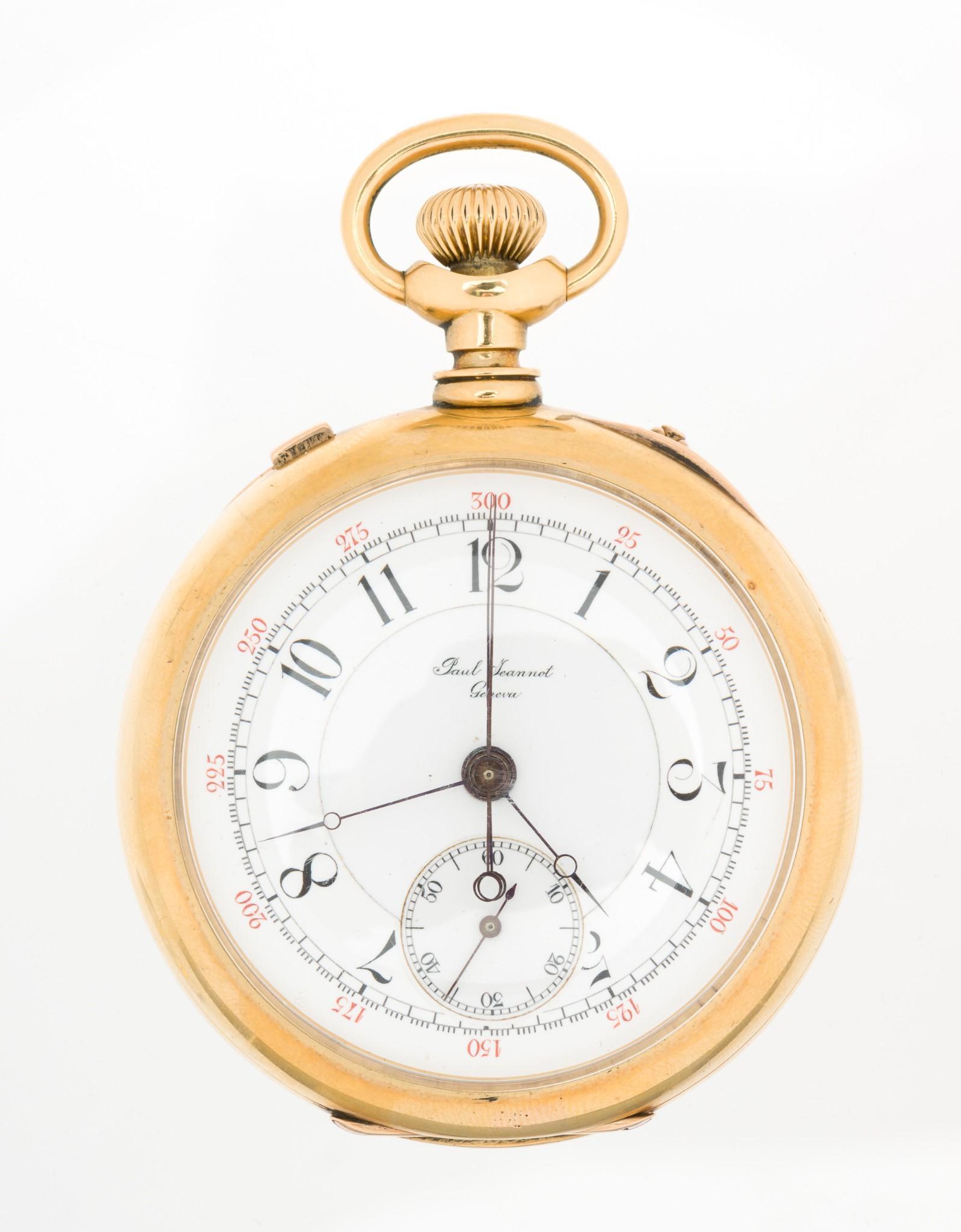 18K Paul Jeannot Geneva Double Chronograph Pocket Watch (1 of 5)