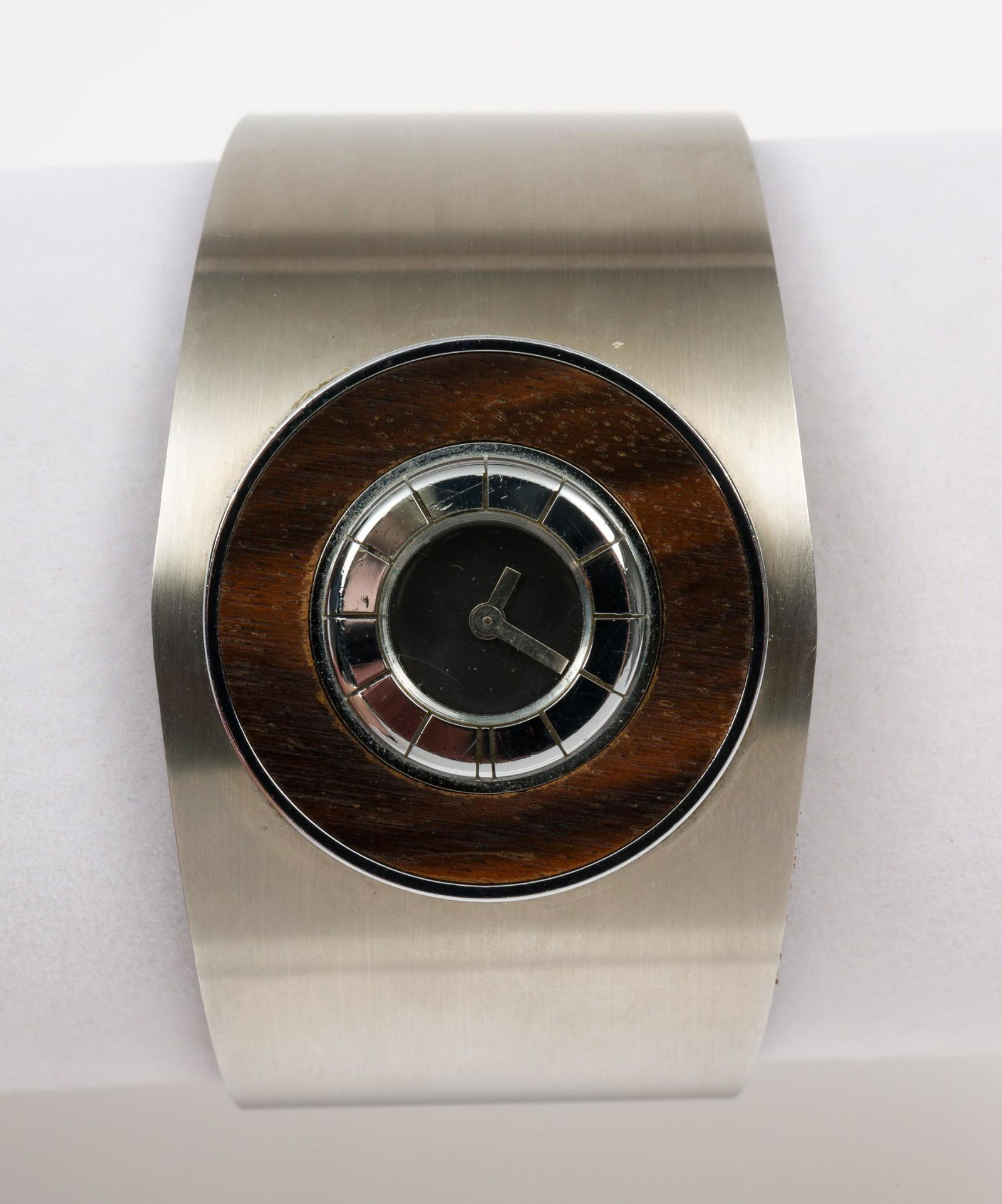 Lavin Paris 17J Stainless and Wood Cuff Watch (1 of 5)
