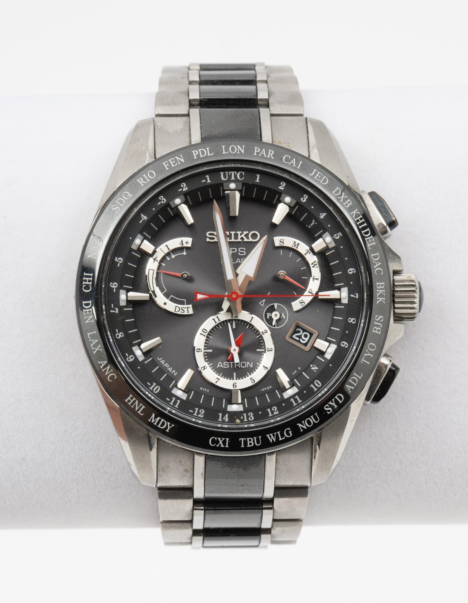 Silver Seiko Astron GPS Solar Mes Wrist Watch (1 of 6)