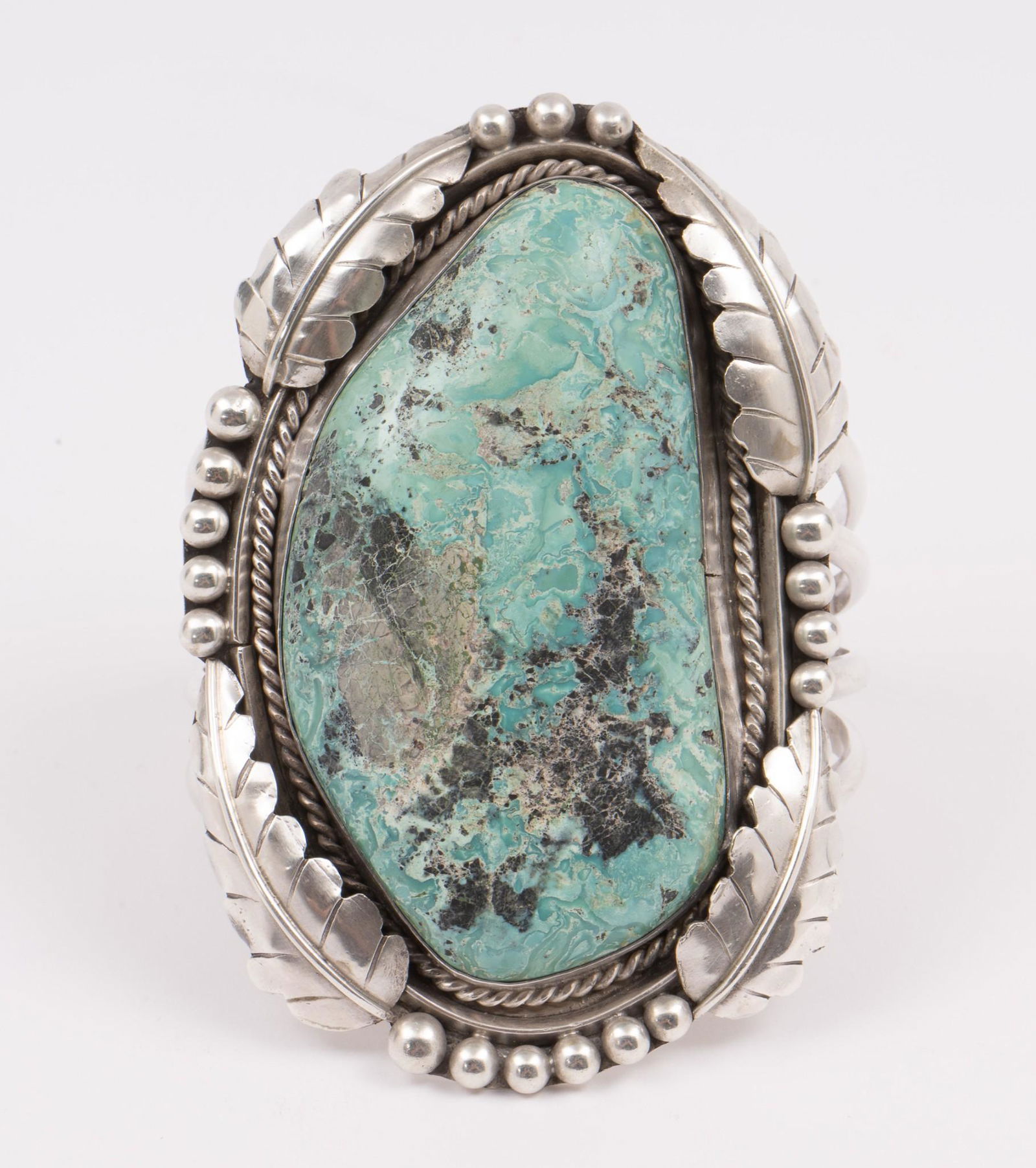Navajo Sterling & Turquoise Cuff Bracelet (1 of 4)