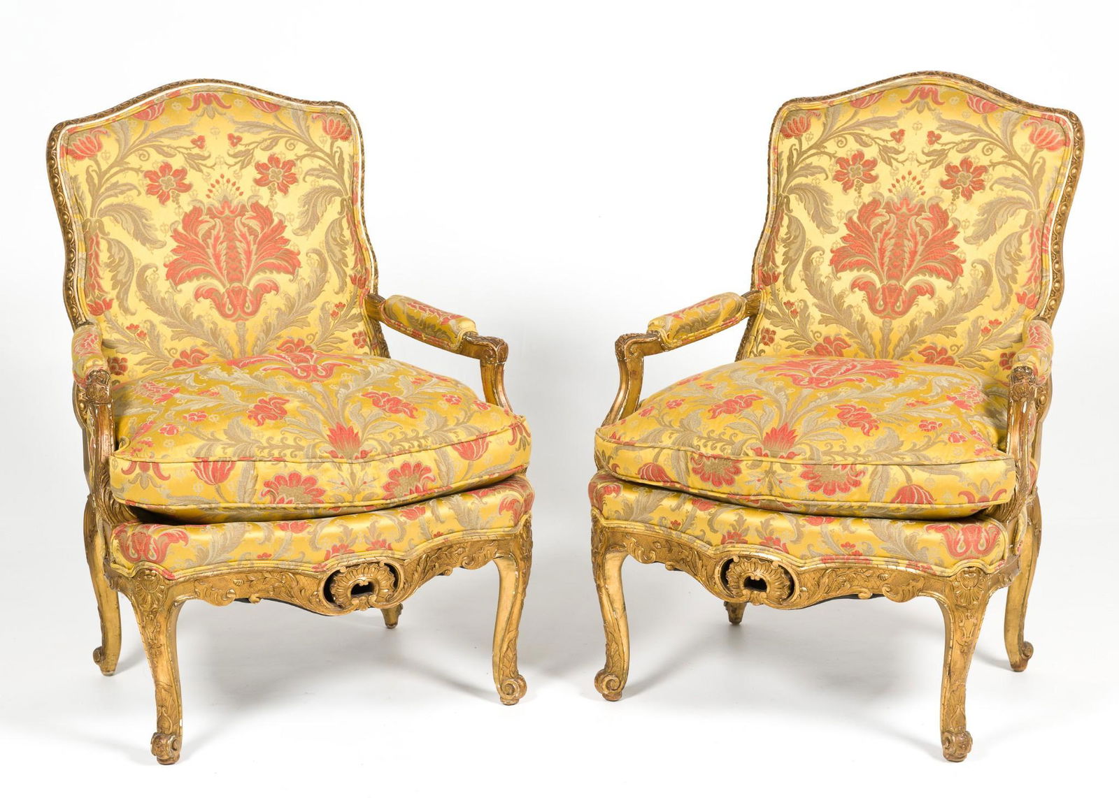 Pair of Louis XV Gilded Fateuils or Armchairs (1 of 8)