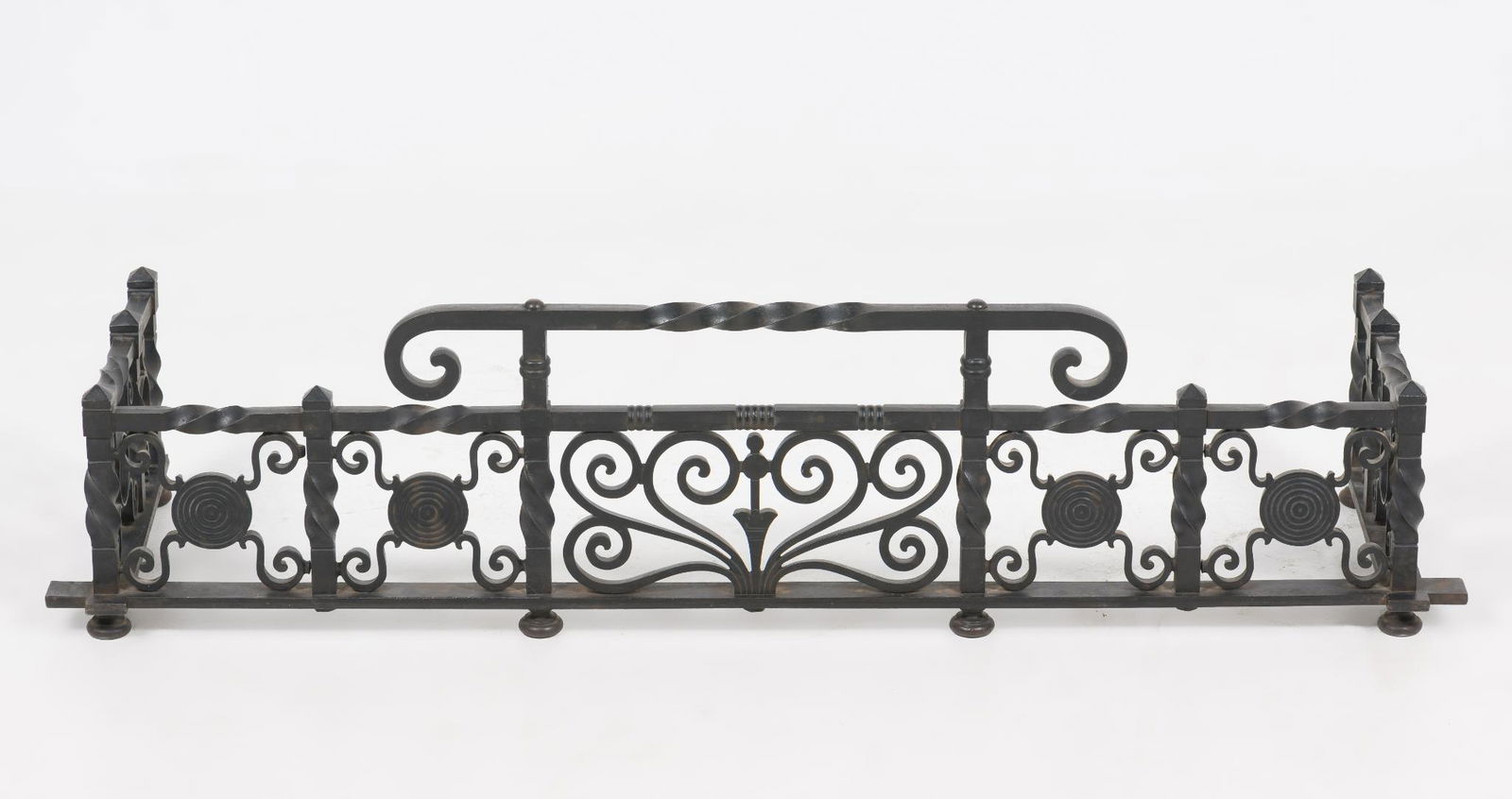 Bradley & Hubbard Wrought Iron Fireplace Fender (1 of 4)
