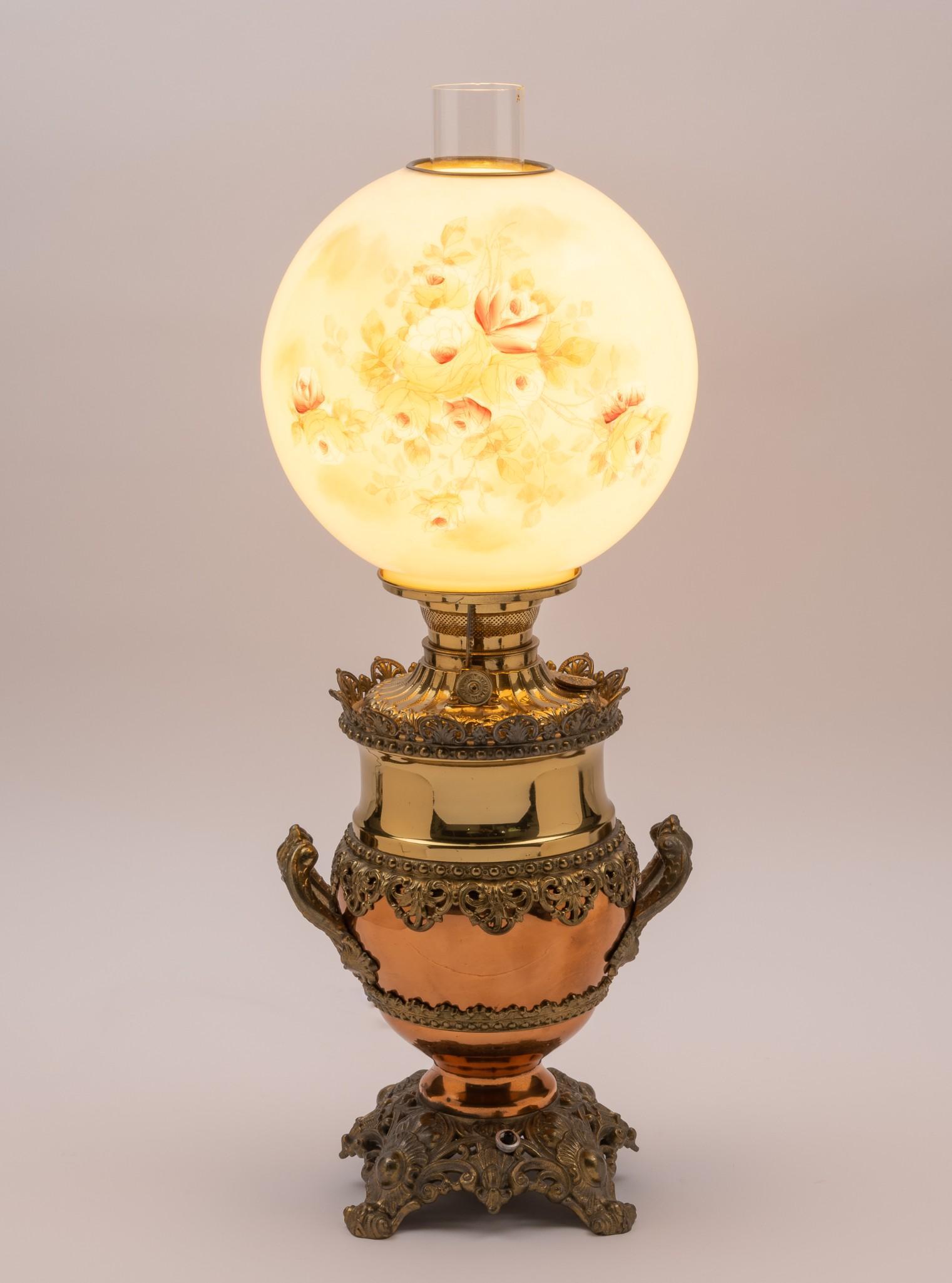 Brass & Copper Gone With the Wind Lamp (1 of 8)