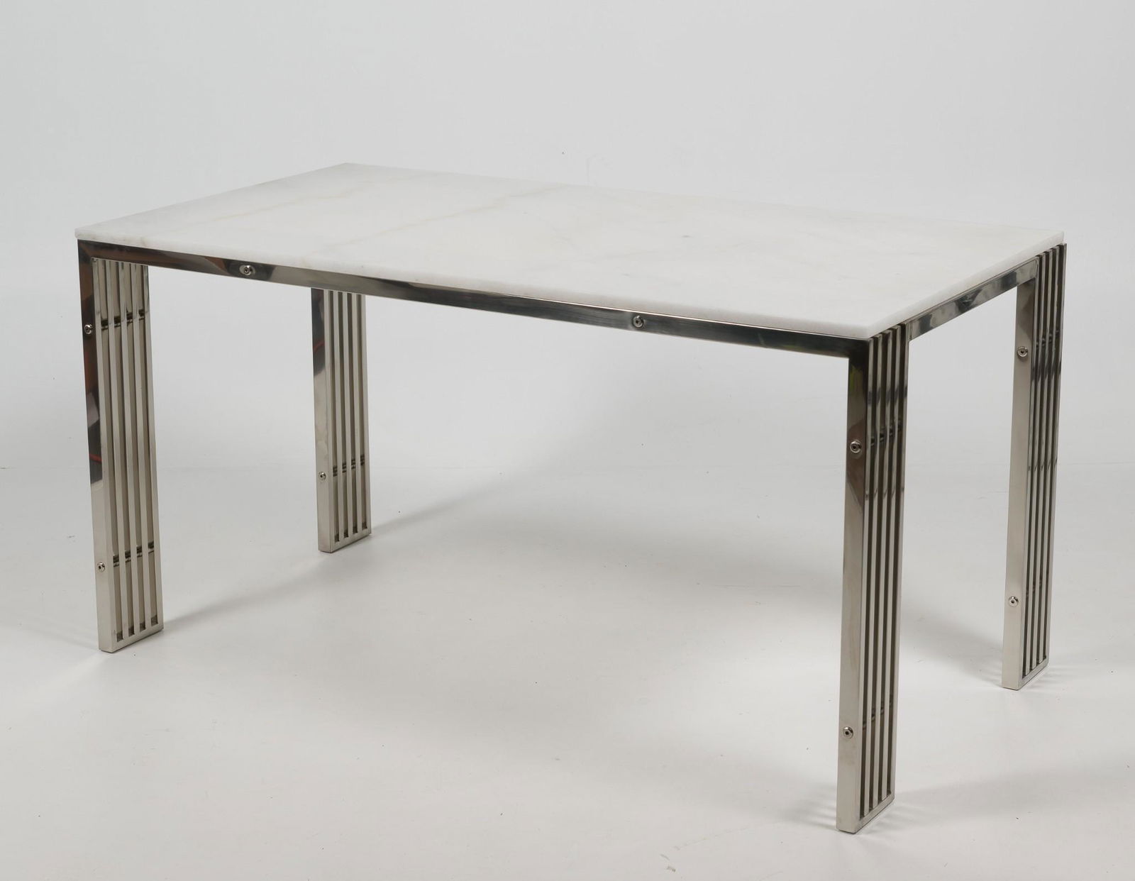 Marble Top Stainless Steel Dining Table (1 of 5)