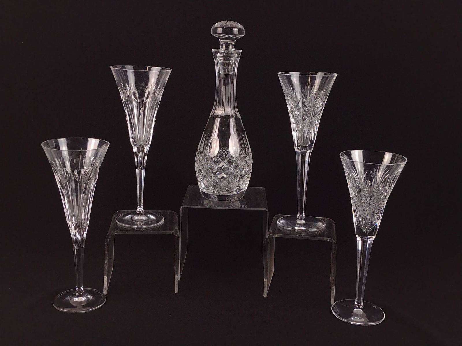 5 Pcs Waterford Flutes and Decanter (1 of 5)