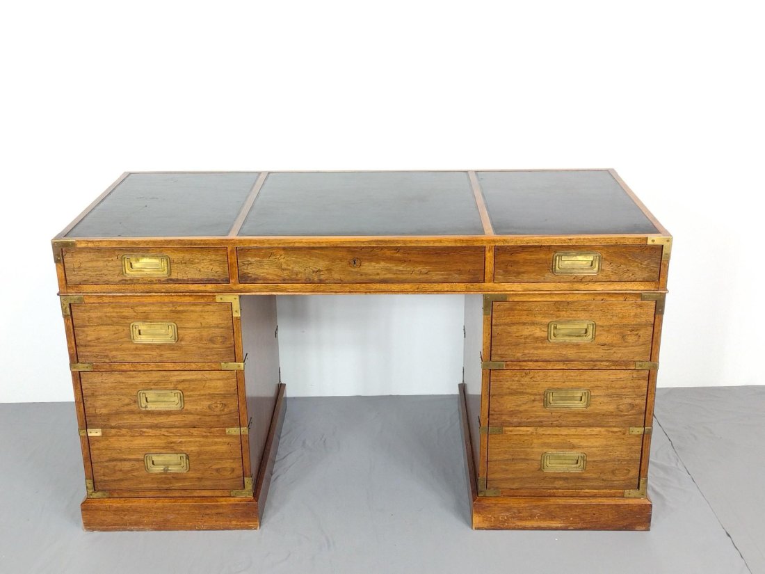 Milling Road Furniture Leather Top Desk (1 of 6)