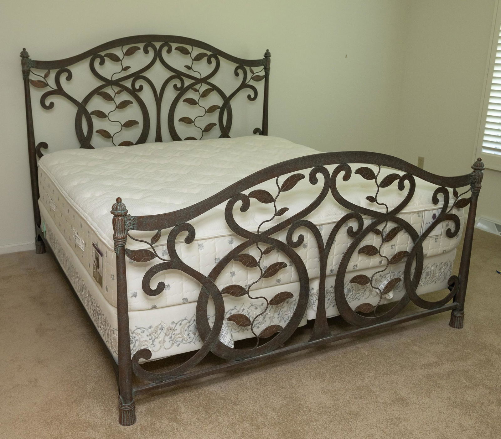 Iron Leaf Bed with Mattress and Box Spring (1 of 6)