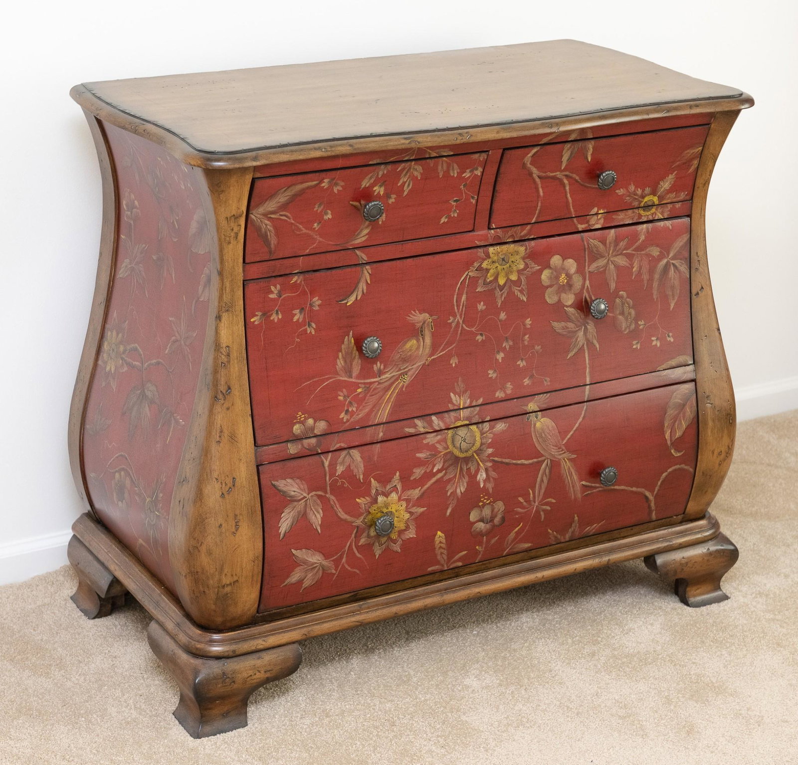 Hammary Company Flower and Bird Bombay Chest: 36-1/2" wide x 19" deep x 33" high. LR / WP IMPORTANT: Before bidding, please read the terms and conditions. When you registered for the auction you agreed to these terms and will be required to compl