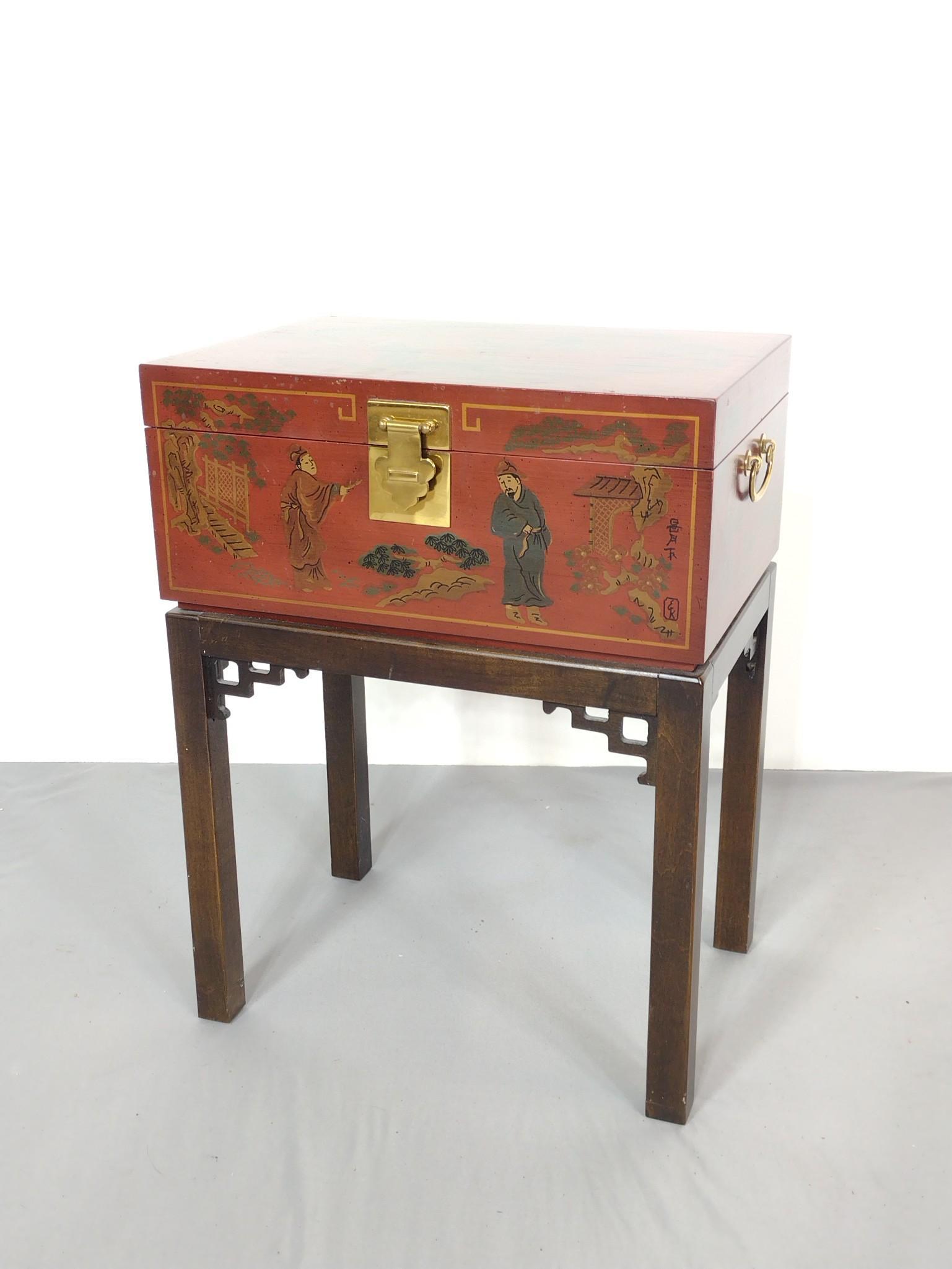 Drexel Heritage Painted Asian Chest On Frame (1 of 6)