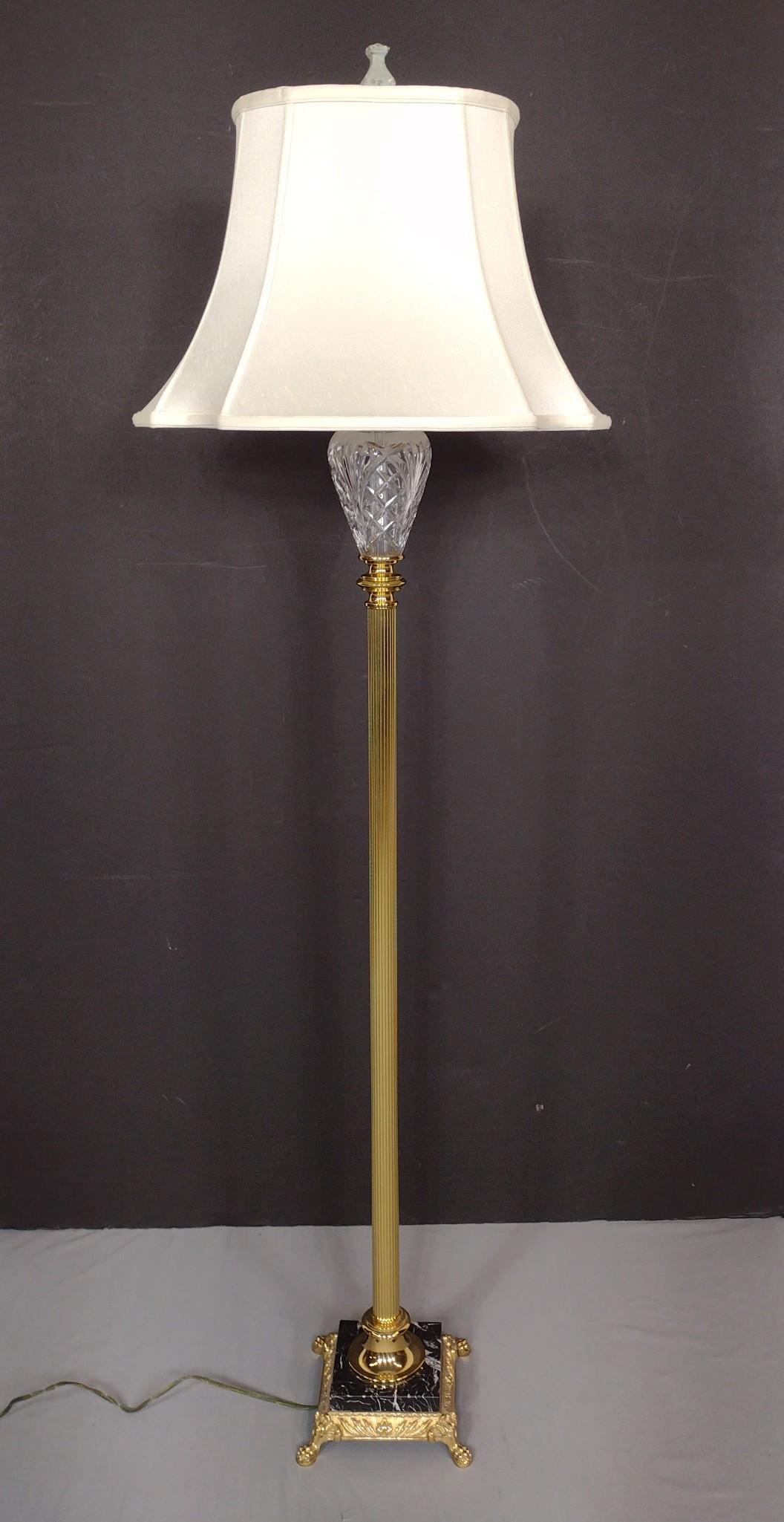 Brass & Cut Glass Floor Lamp (1 of 4)