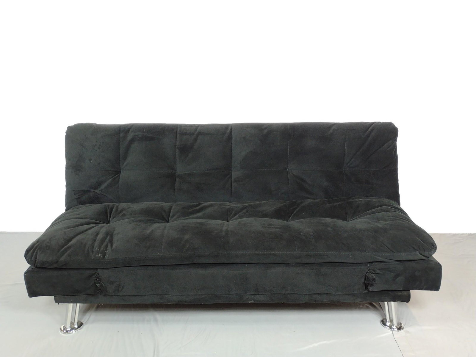 American Furniture Futon: 70" wide X 36" deep X 32" high. Has some discoloring. MG. IMPORTANT: Before bidding, please read the terms and conditions. When you registered for the auction you agreed to these terms and will be req