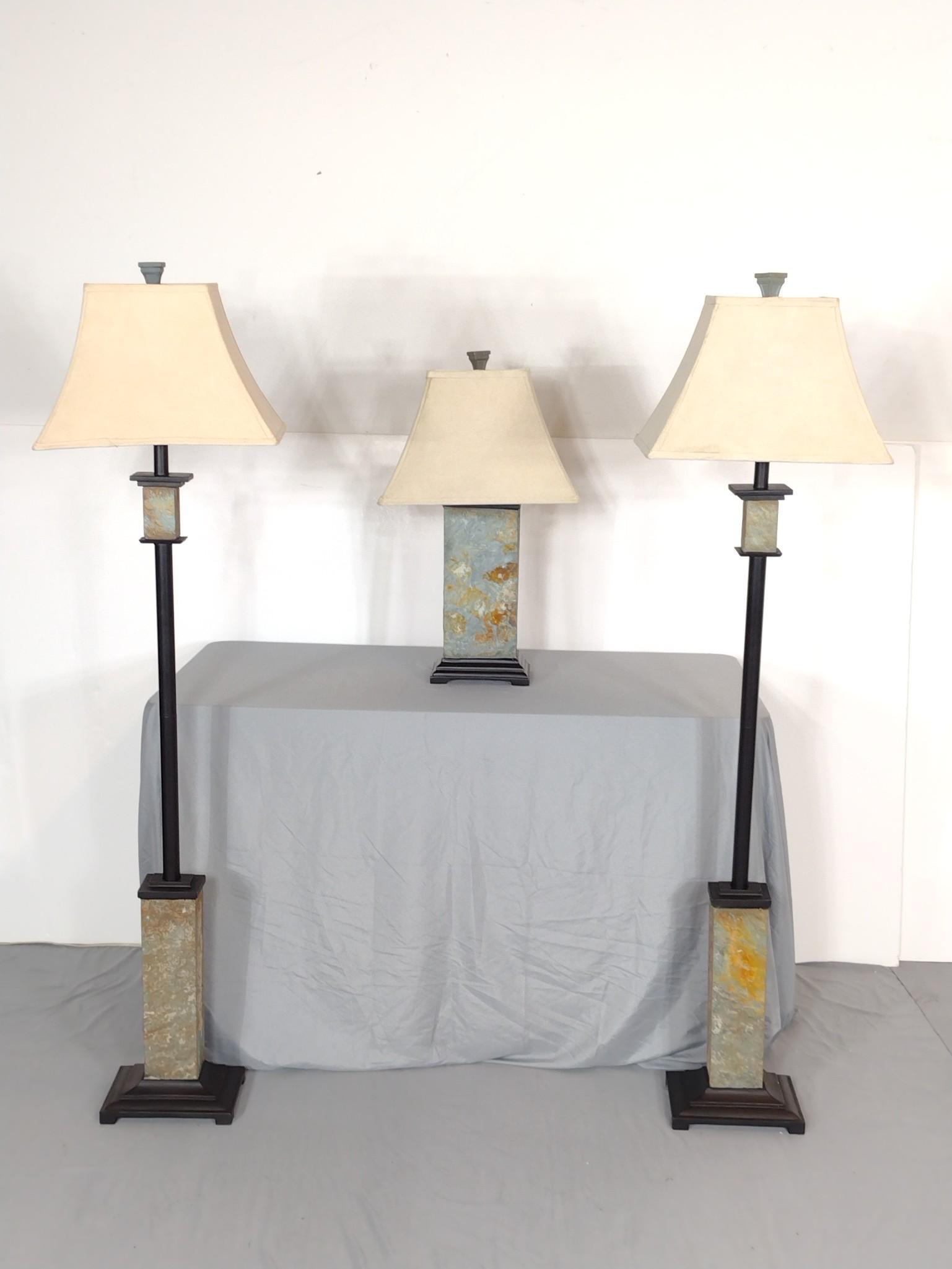 3 Pc Slate Lamp Set (1 of 5)