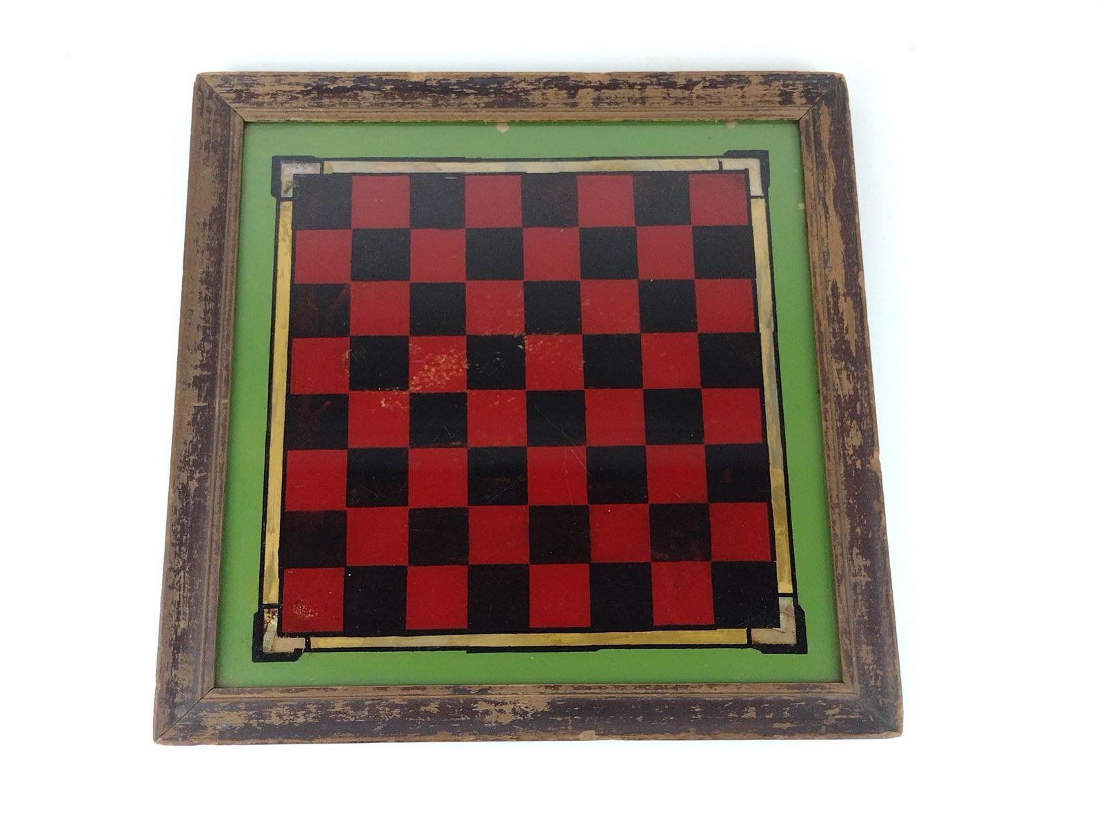 Folk Art Reverse Glass Painted Chess Board (1 of 2)