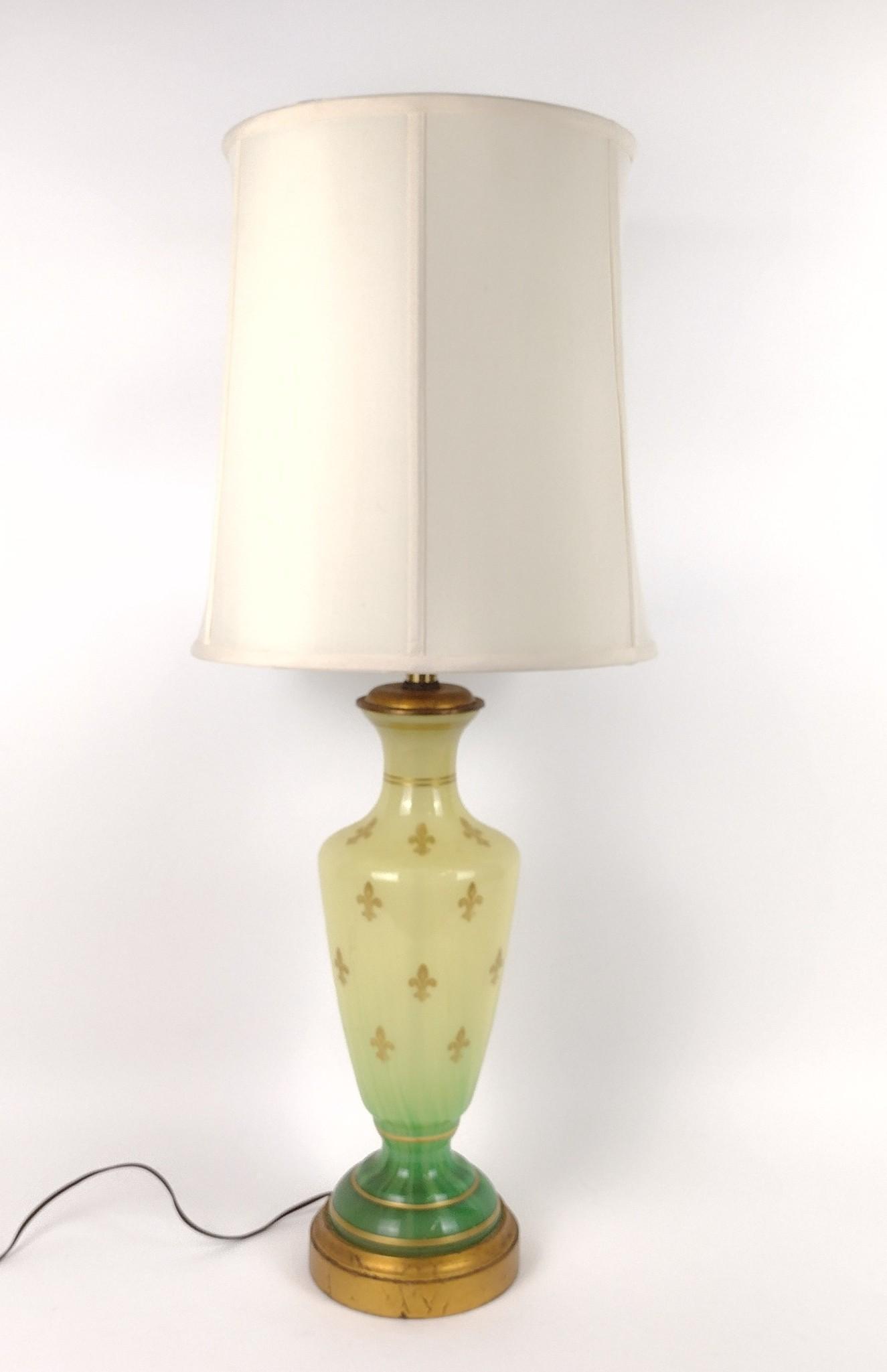 Glass Fleur de Lis Table Lamp (1 of 2)
