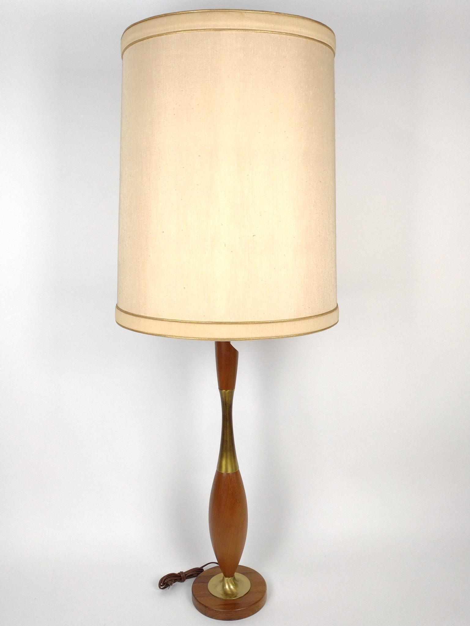 48" Wooden Mid Century Table Lamp (1 of 2)