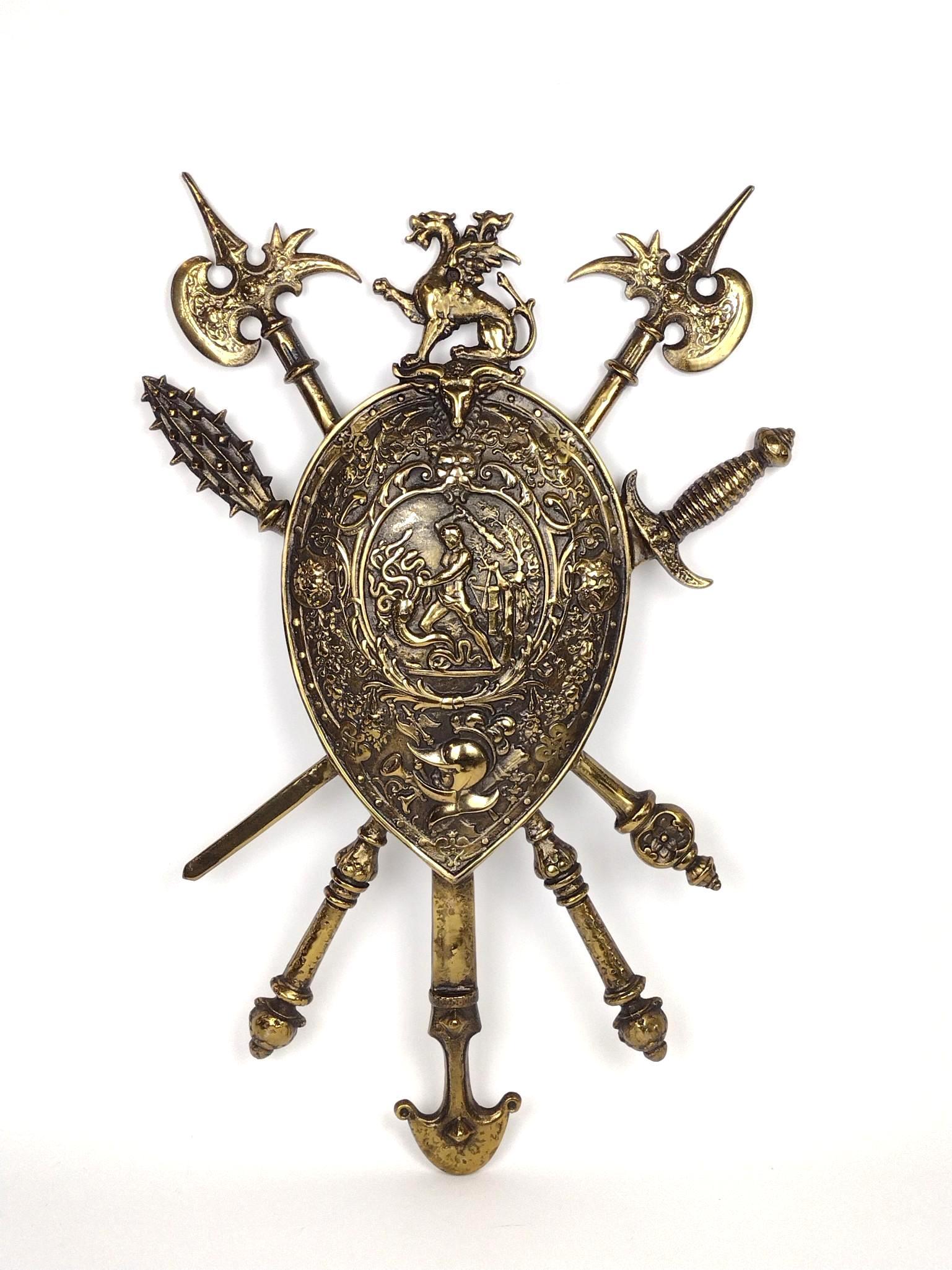 Cast Metal Shield Wall Hanging (1 of 2)