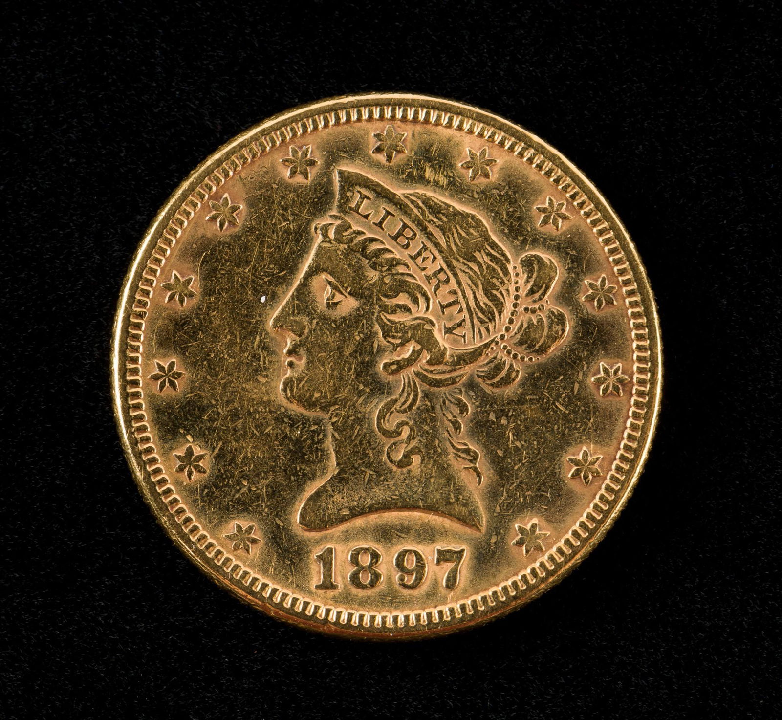 U.S. Gold 1897 $10 Coronet Coin (1 of 2)