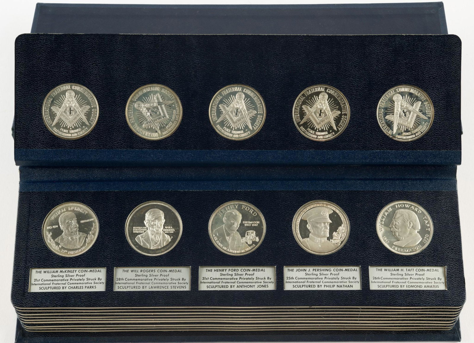 37 Sterling Masonic Commemorative Coins (1 of 10)