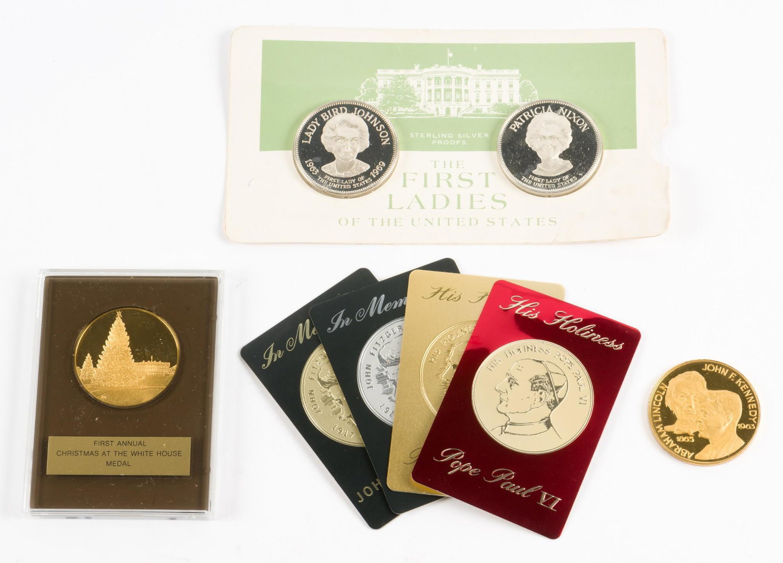 4 American Themed Medallions Incl Sterling First Lady (1 of 7)