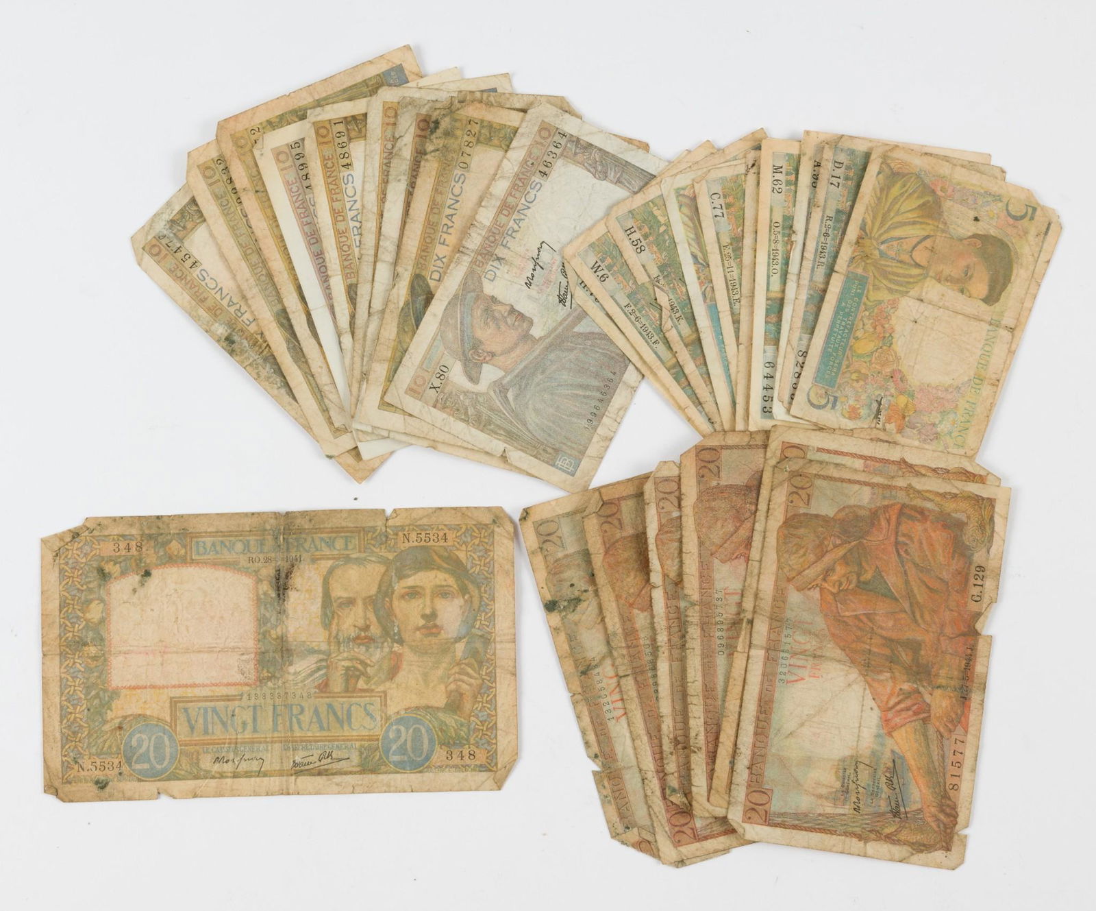 29 WWII Era Francs (1941-1944) (1 of 9)