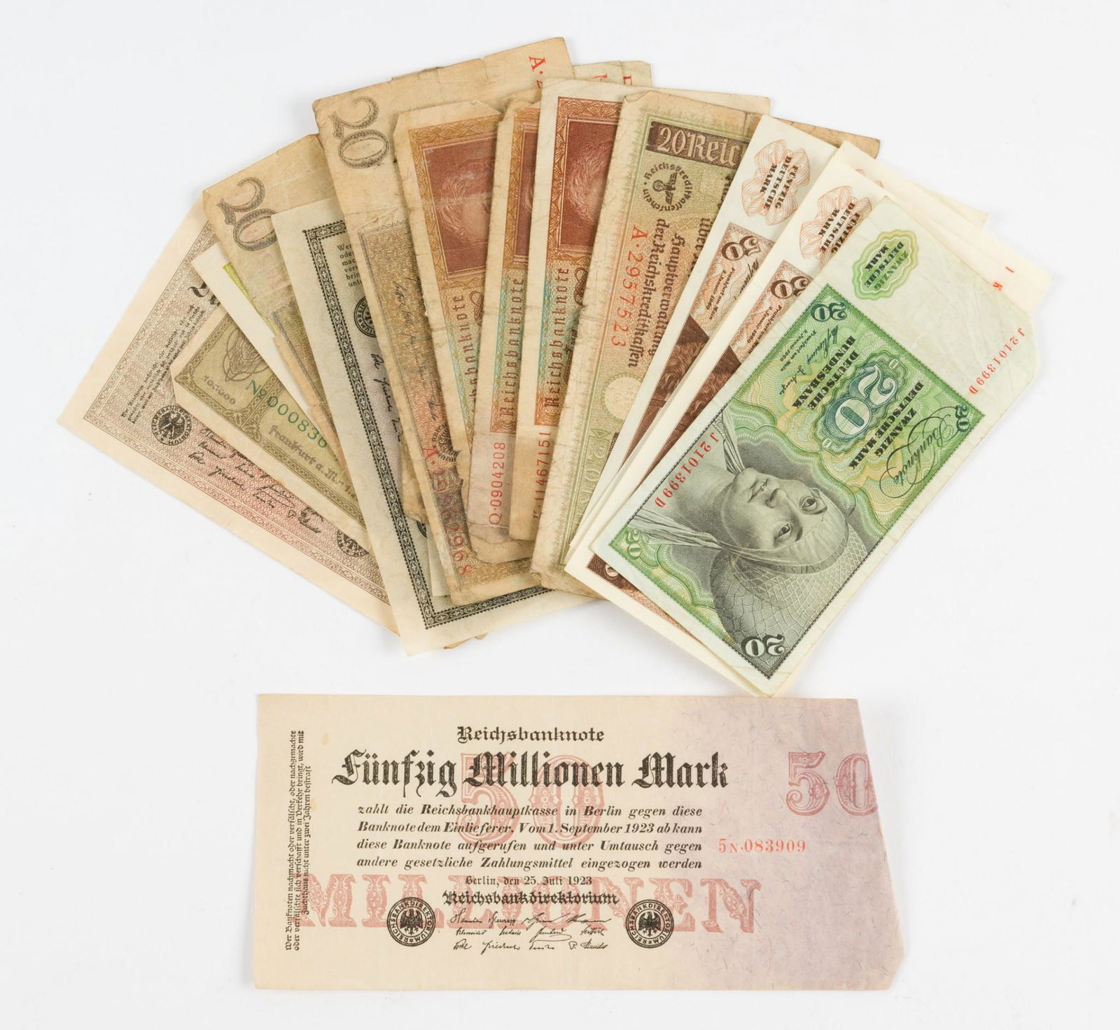 19 Pcs of German & West German Marks (1923-1942 & 1960) (1 of 5)